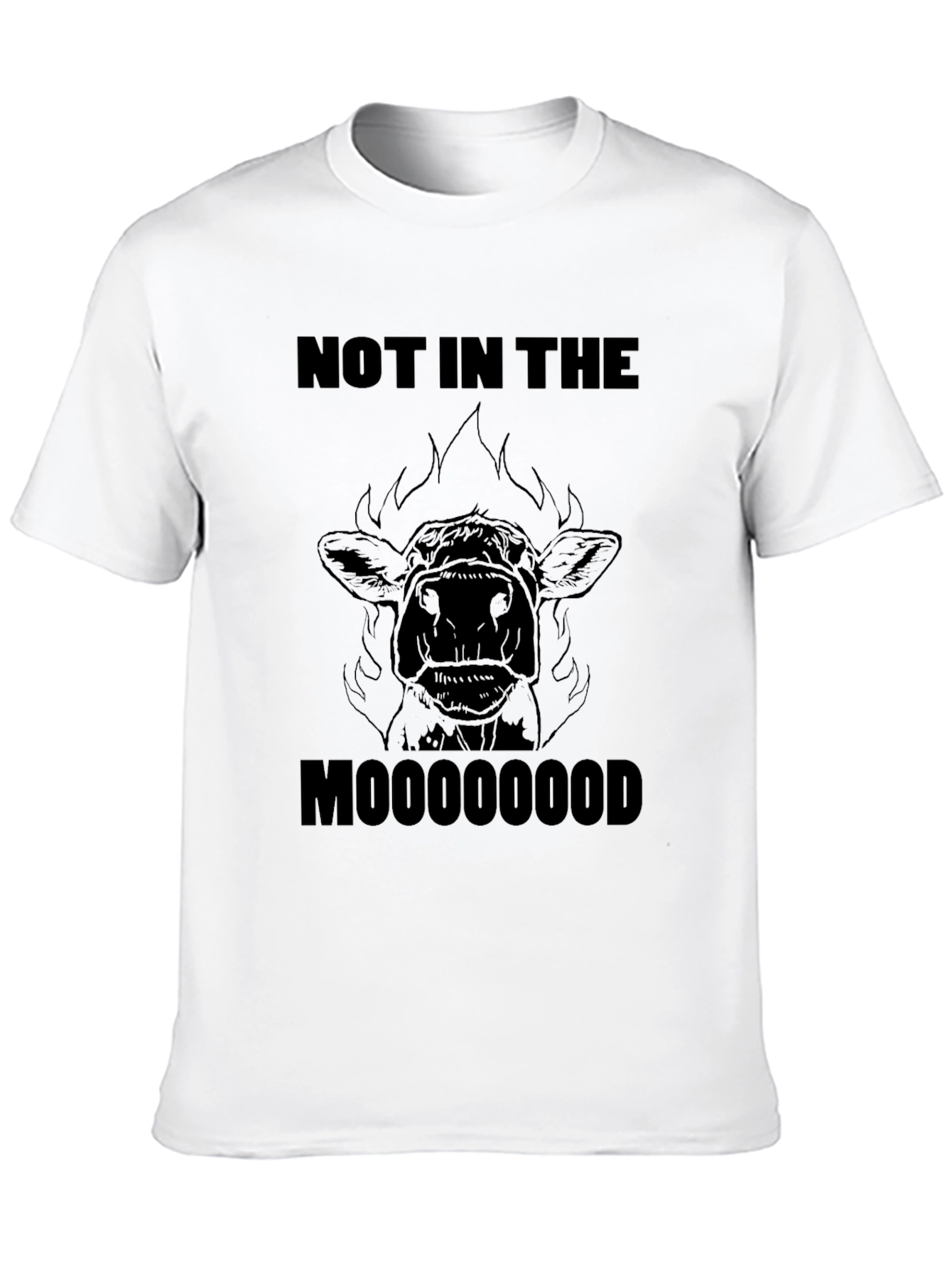 Not In The Moooood T-Shirt Funny Cow Tee