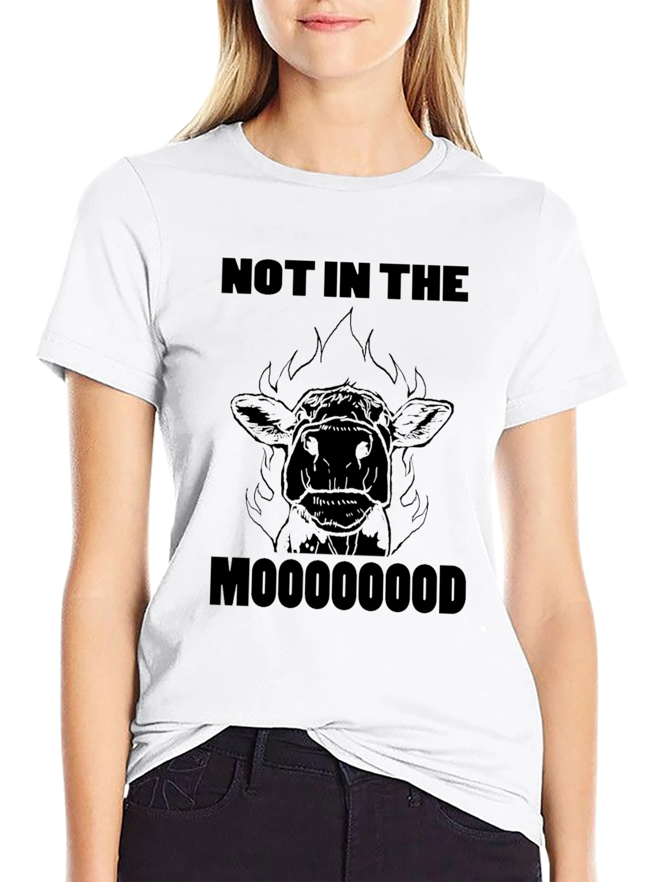 Not In The Moooood T-Shirt Funny Cow Tee
