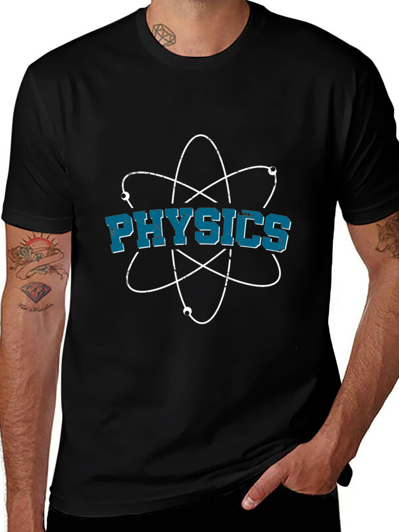 Physics Atom Graphic Tee - Science Geek Shirt