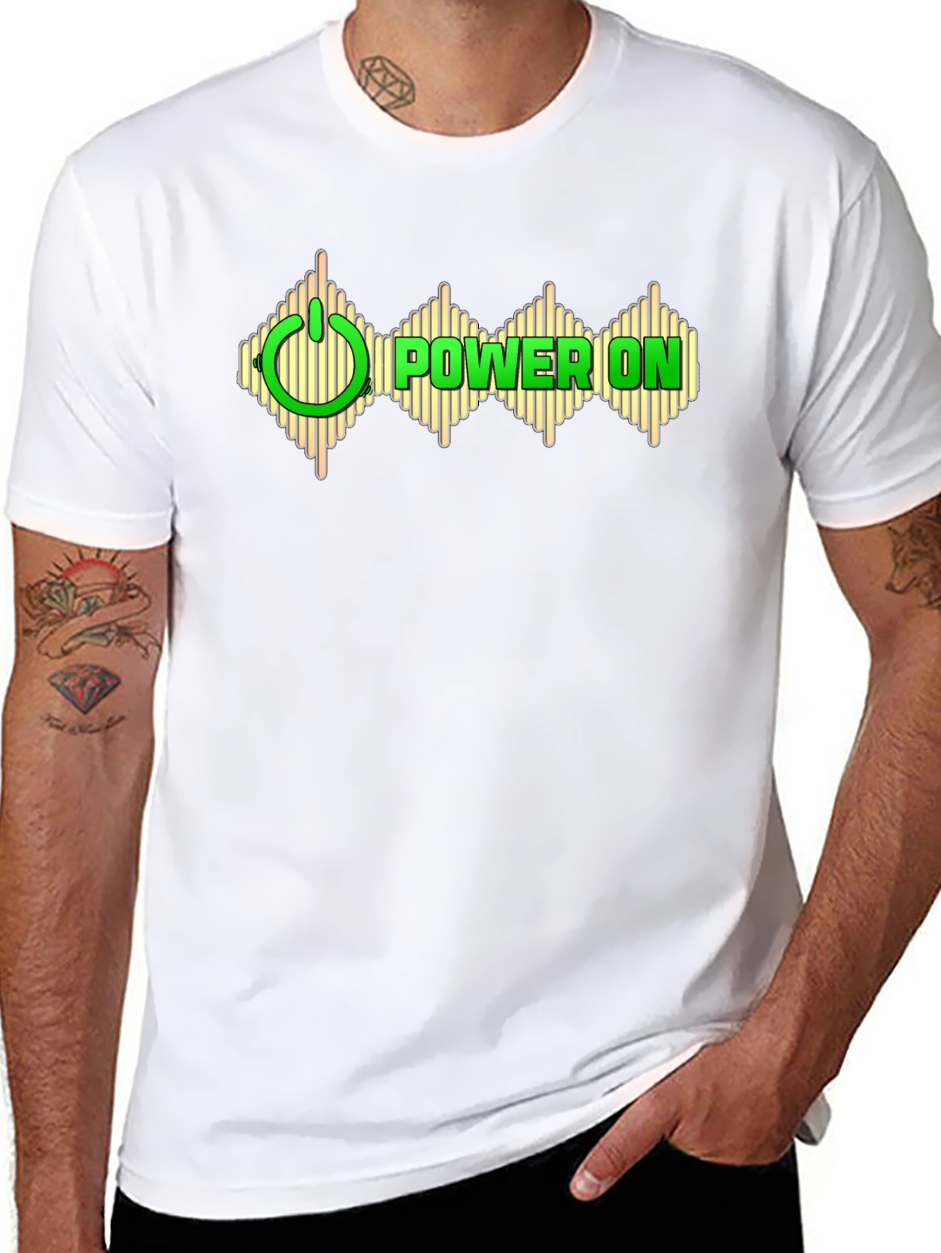 Power On Graphic Black T-Shirt