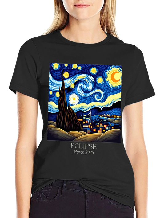 Starry Night Eclipse 2025 Graphic Tee