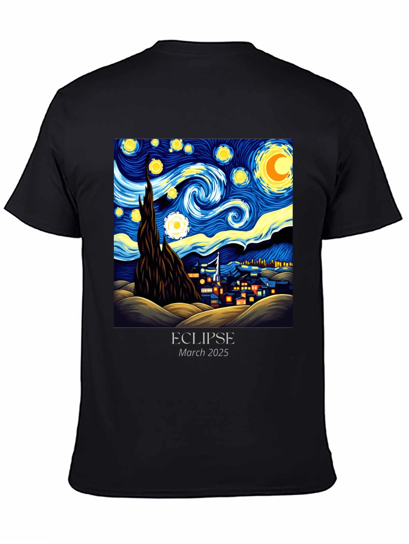 Starry Night Eclipse 2025 Graphic Tee