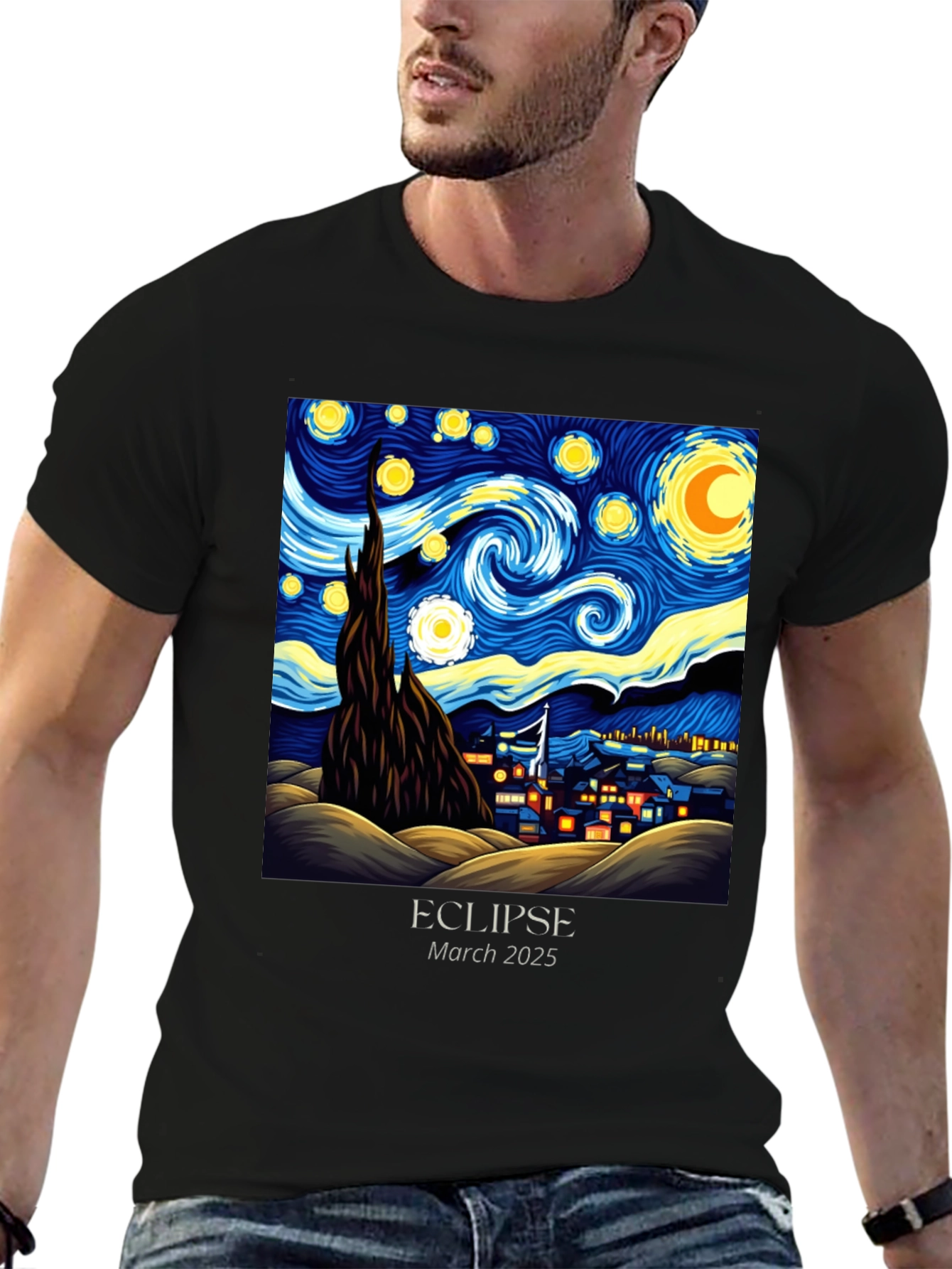 Starry Night Eclipse 2025 Graphic Tee