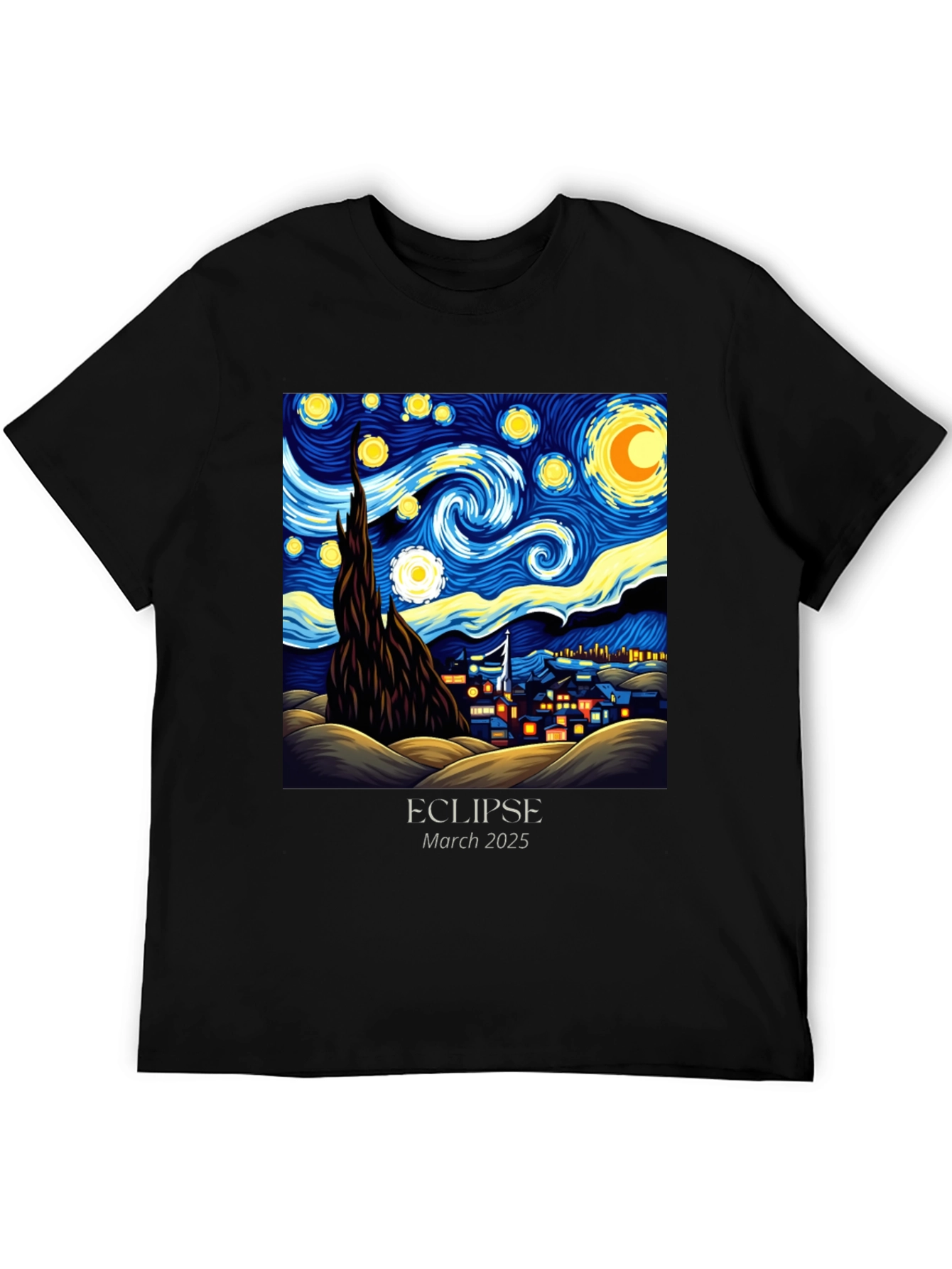 Starry Night Eclipse 2025 Graphic Tee