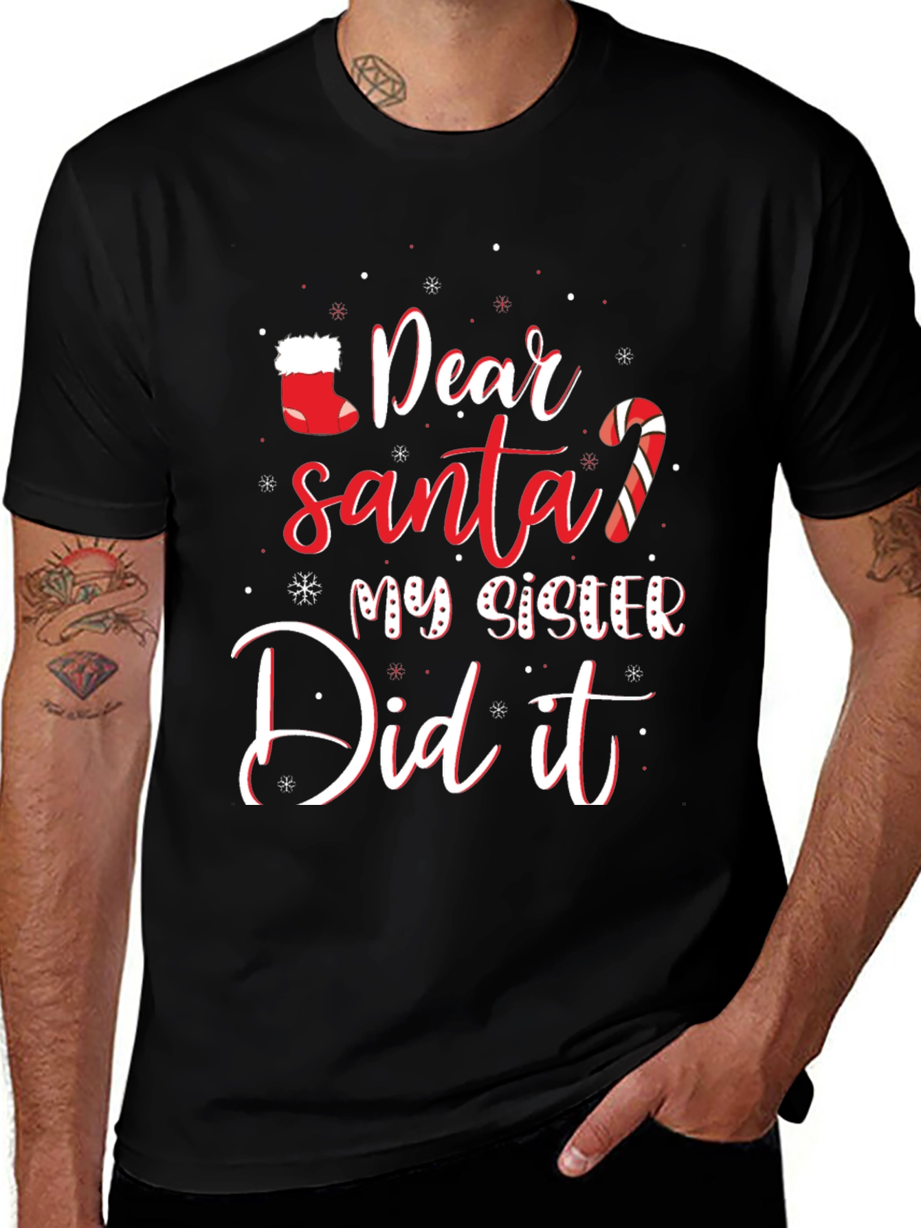 Dear Santa My Sister Did It Funny Christmas T-Shirt
