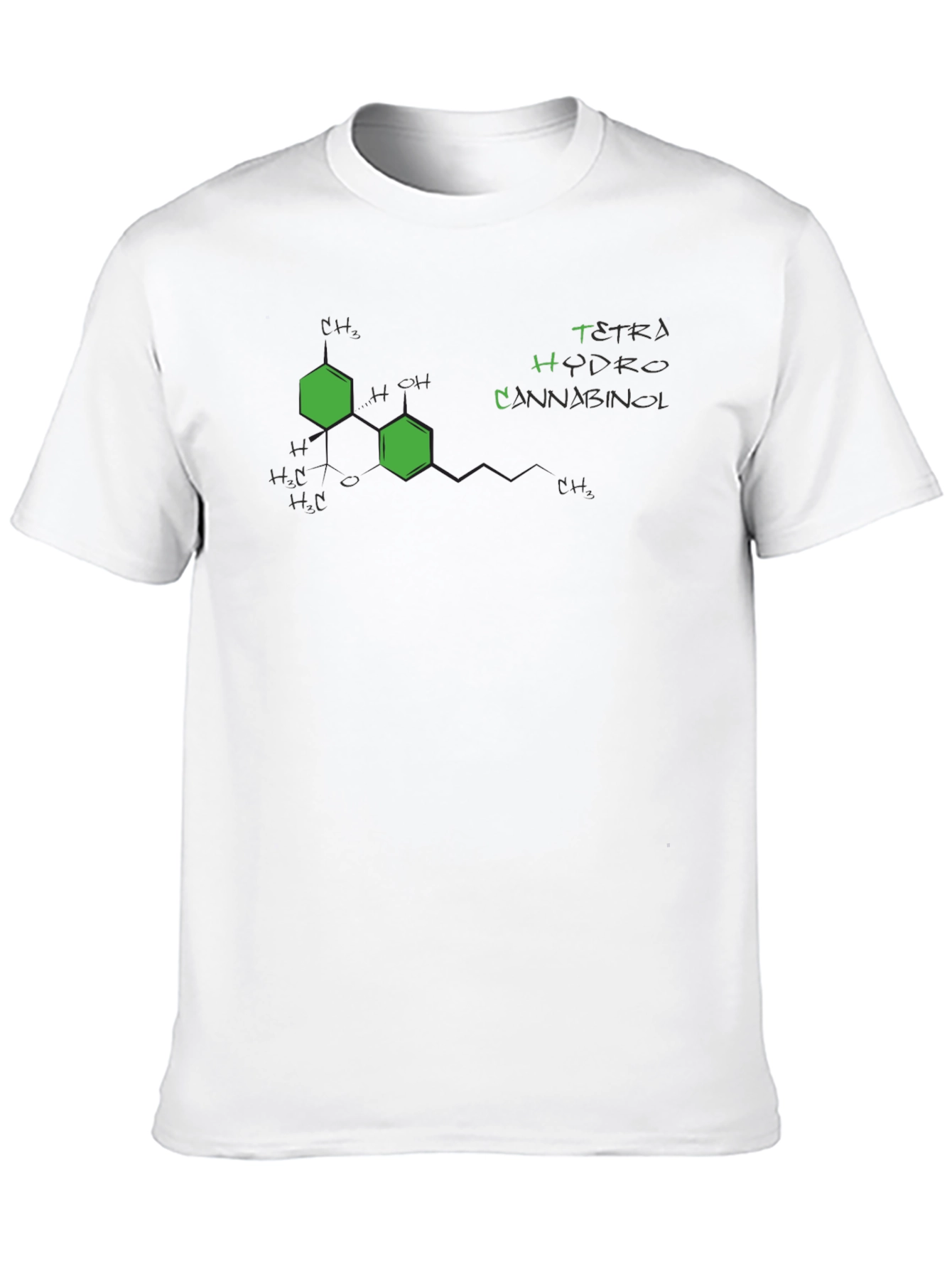 Tetrahydrocannabinol (THC) Molecule Black T-Shirt