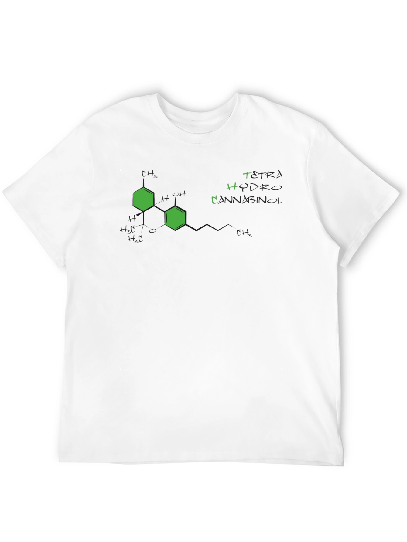Tetrahydrocannabinol (THC) Molecule Black T-Shirt