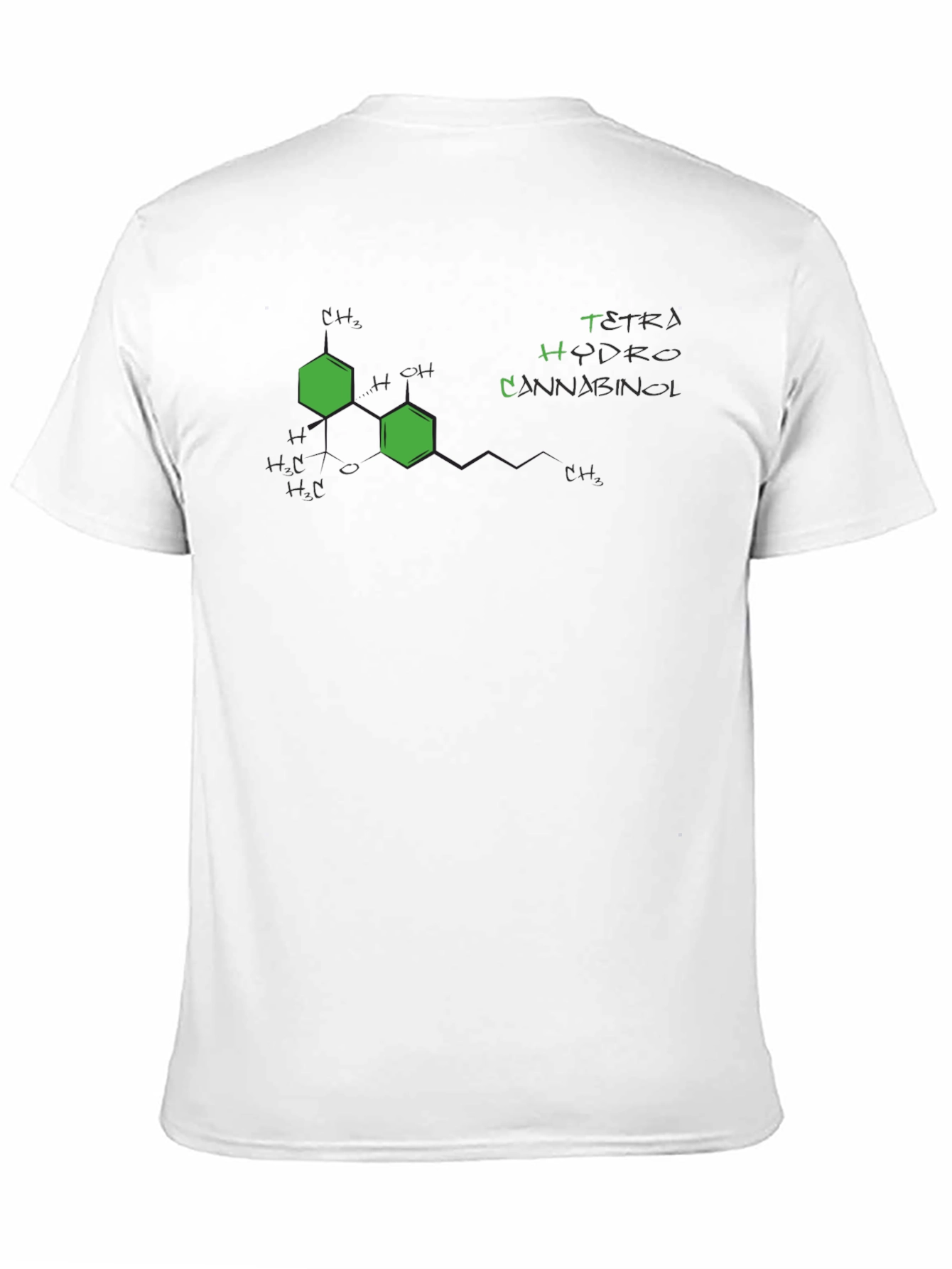 Tetrahydrocannabinol (THC) Molecule Black T-Shirt