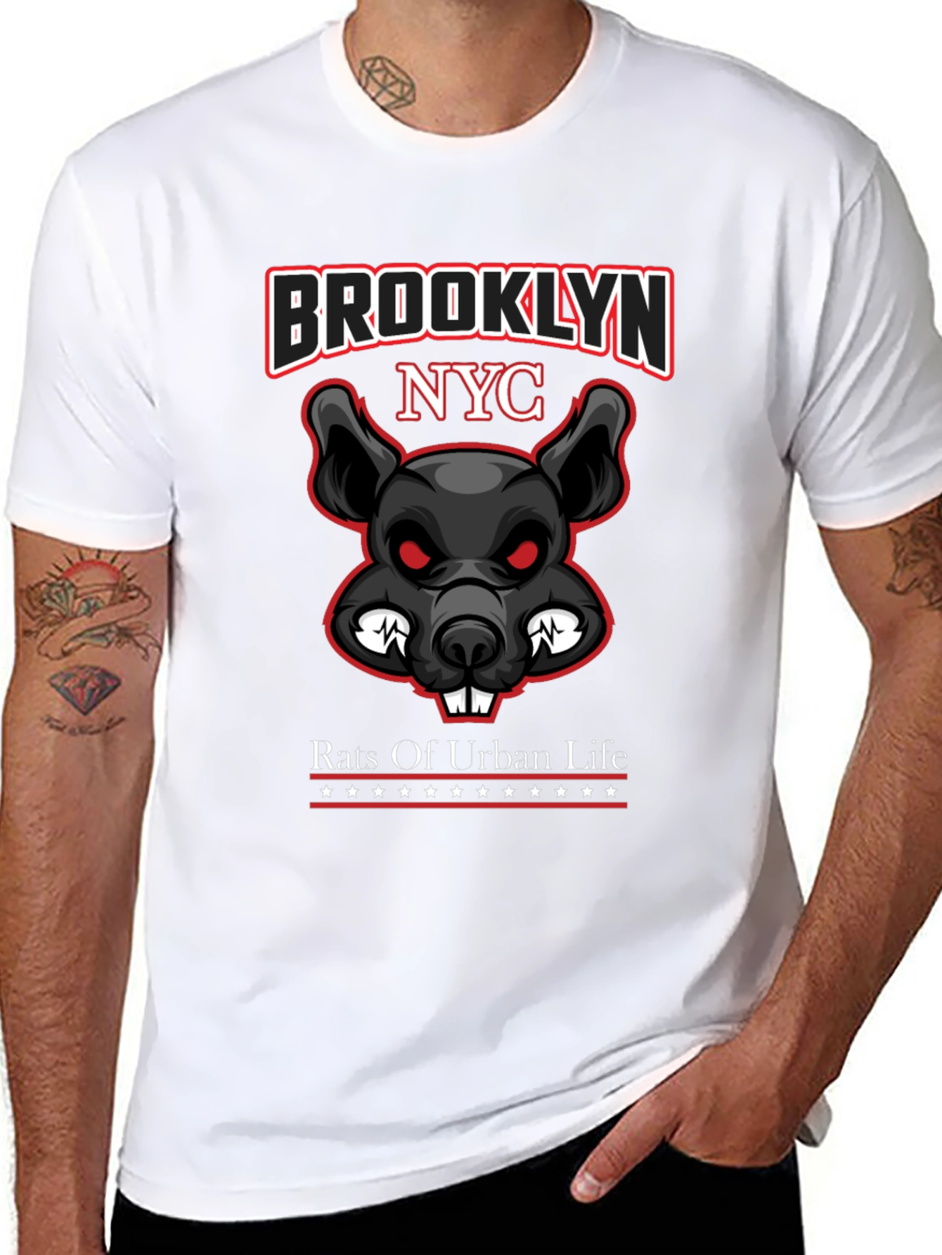 Brooklyn NYC Rat Graphic T-Shirt