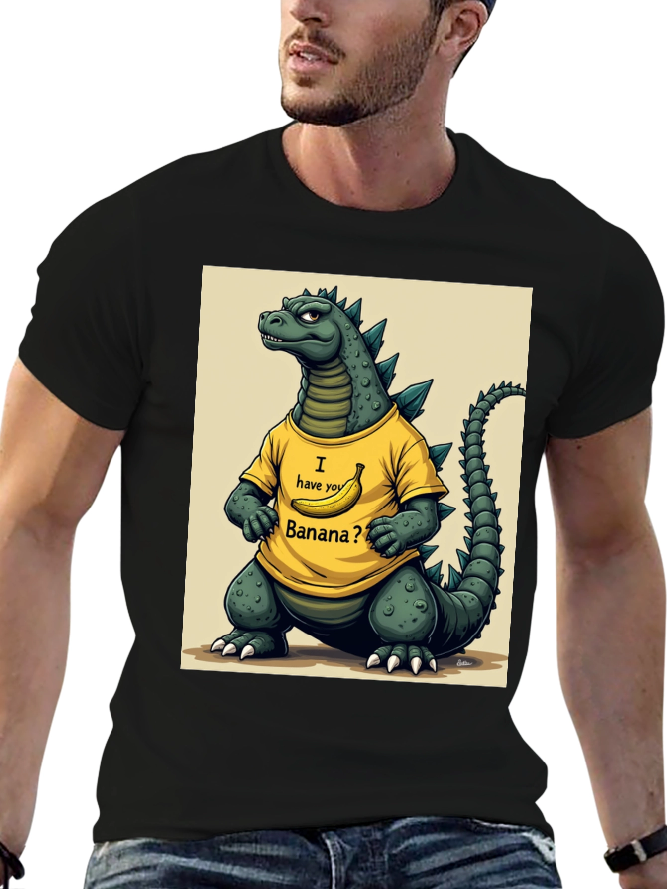 Godzilla Banana T-Shirt - Funny Cartoon Design