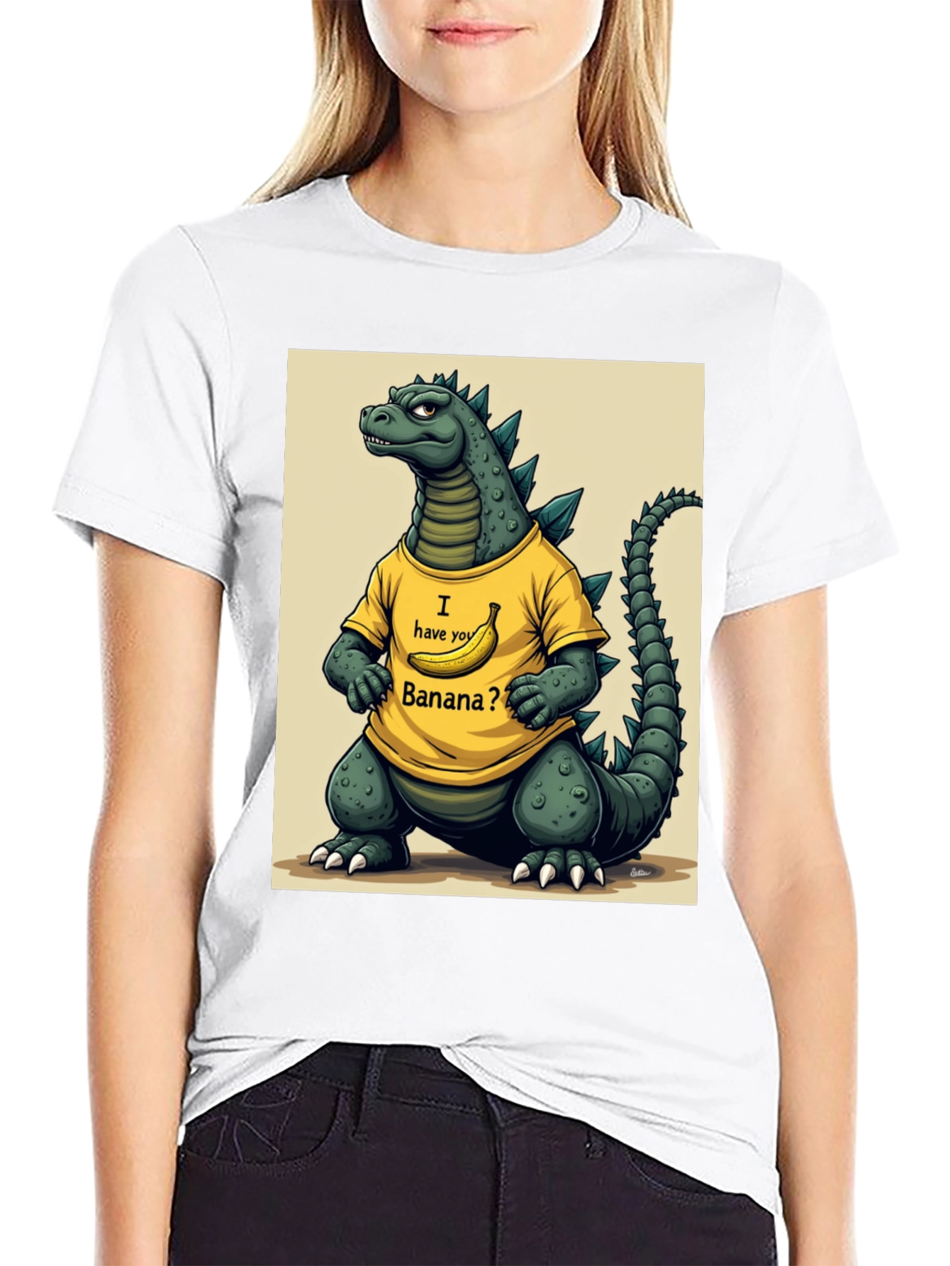 Godzilla Banana T-Shirt - Funny Cartoon Design