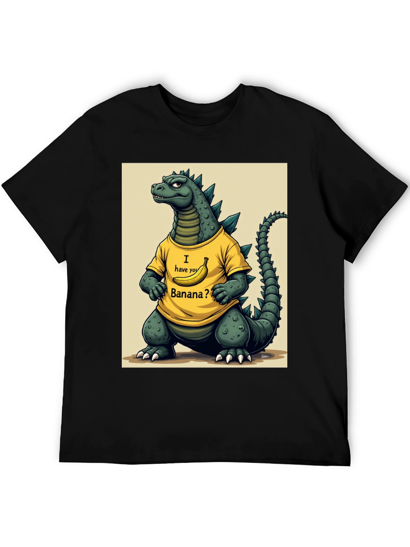 Godzilla Banana T-Shirt - Funny Cartoon Design