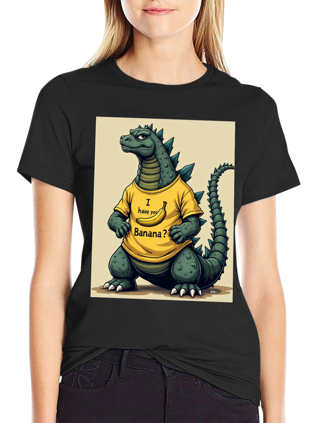 Godzilla Banana T-Shirt - Funny Cartoon Design