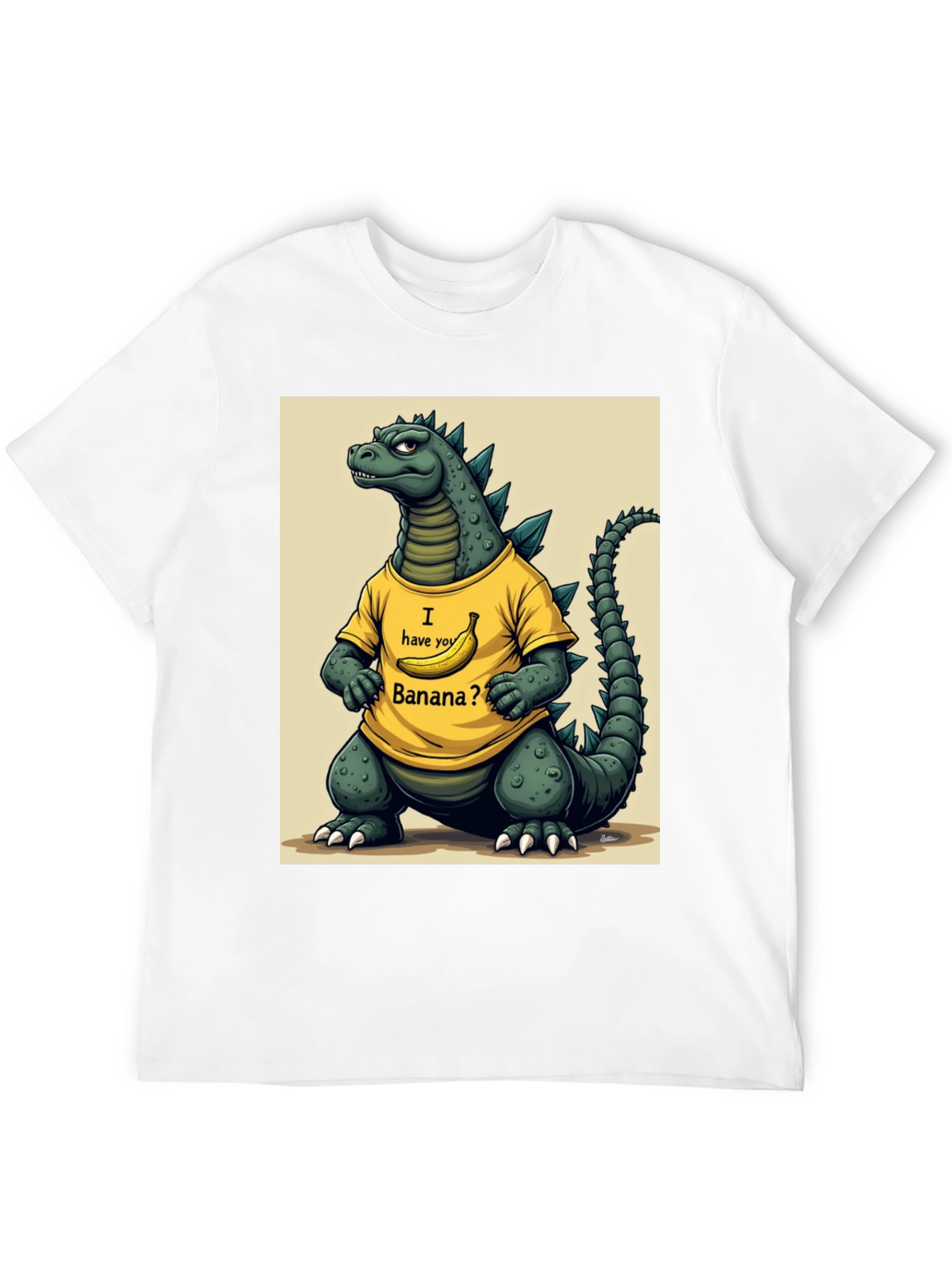 Godzilla Banana T-Shirt - Funny Cartoon Design