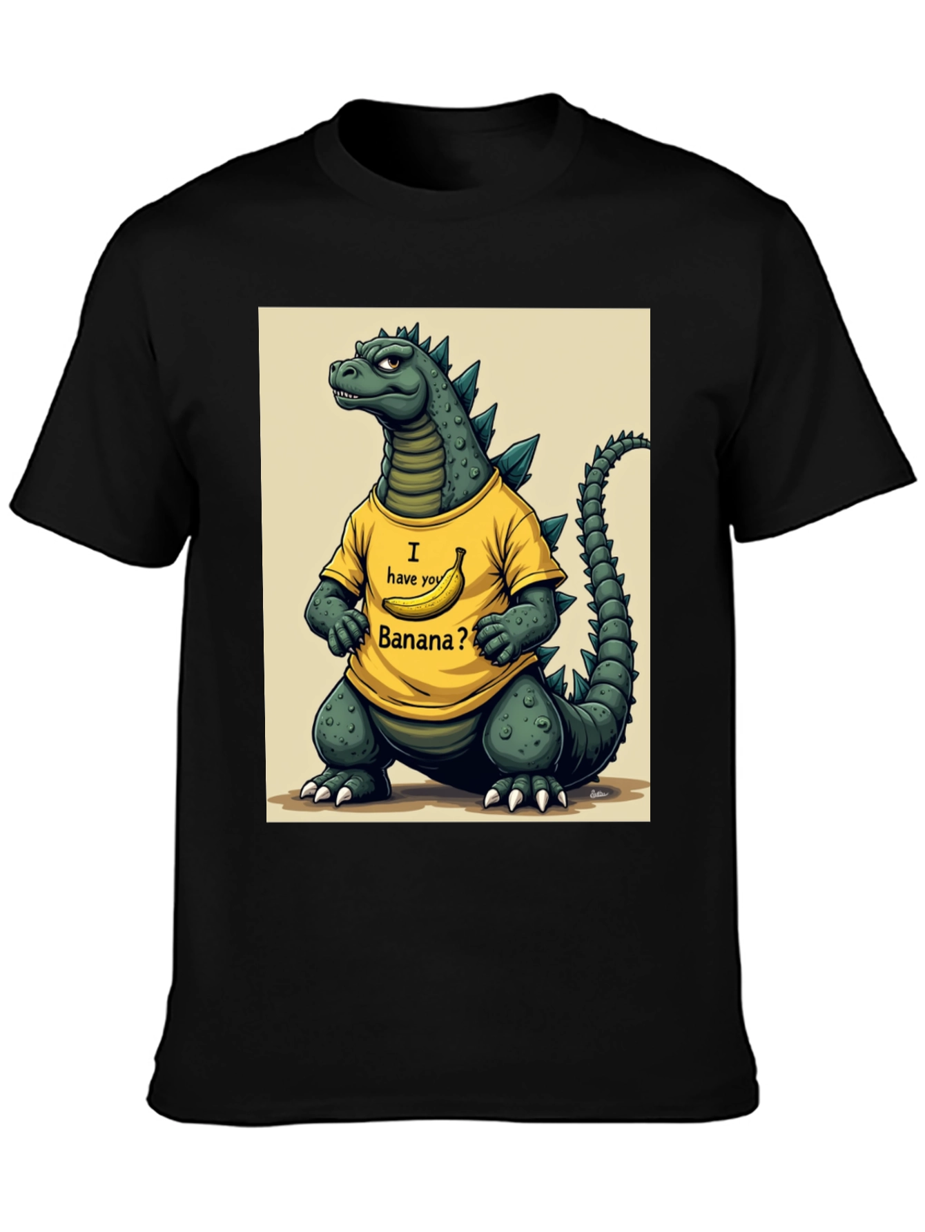 Godzilla Banana T-Shirt - Funny Cartoon Design