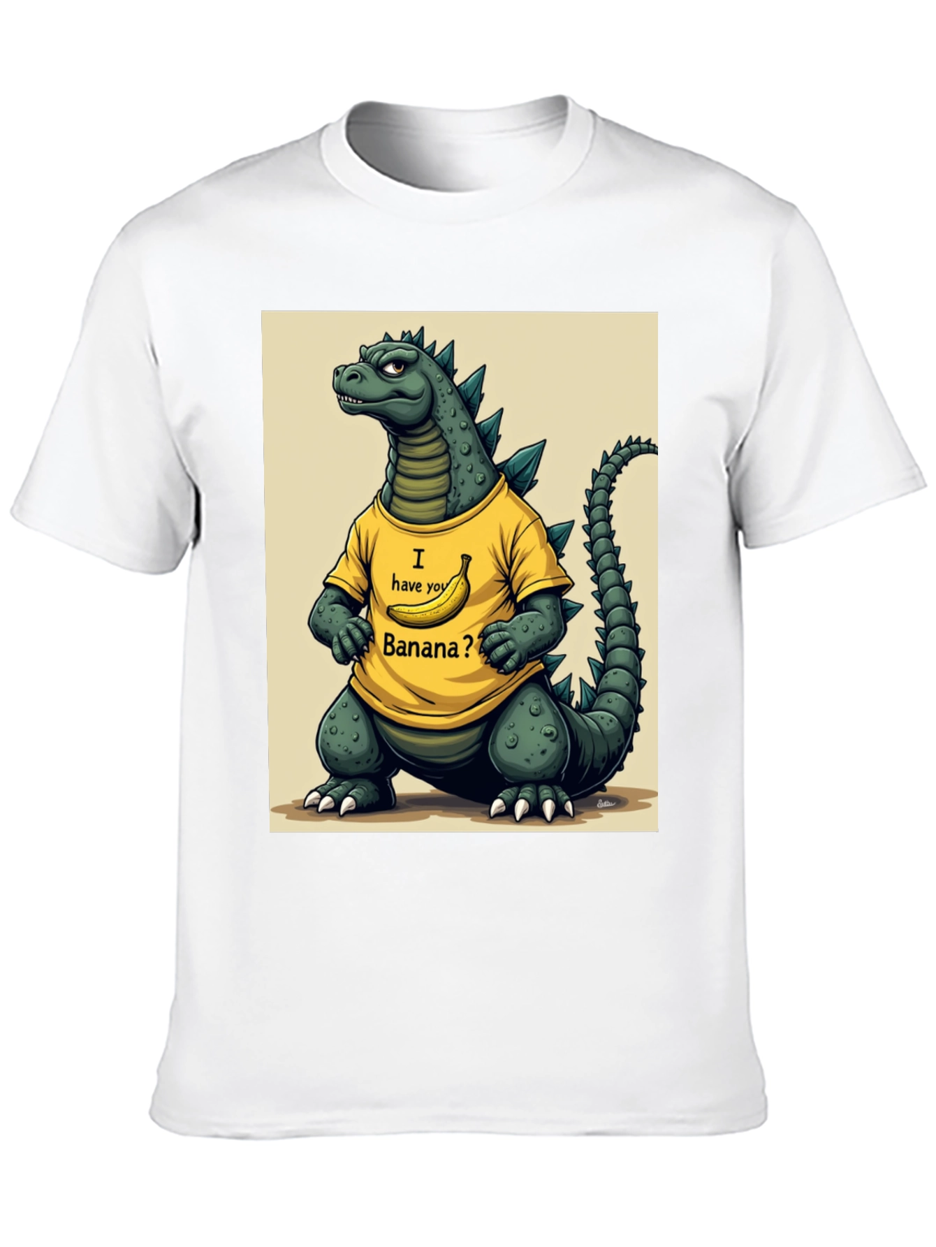 Godzilla Banana T-Shirt - Funny Cartoon Design