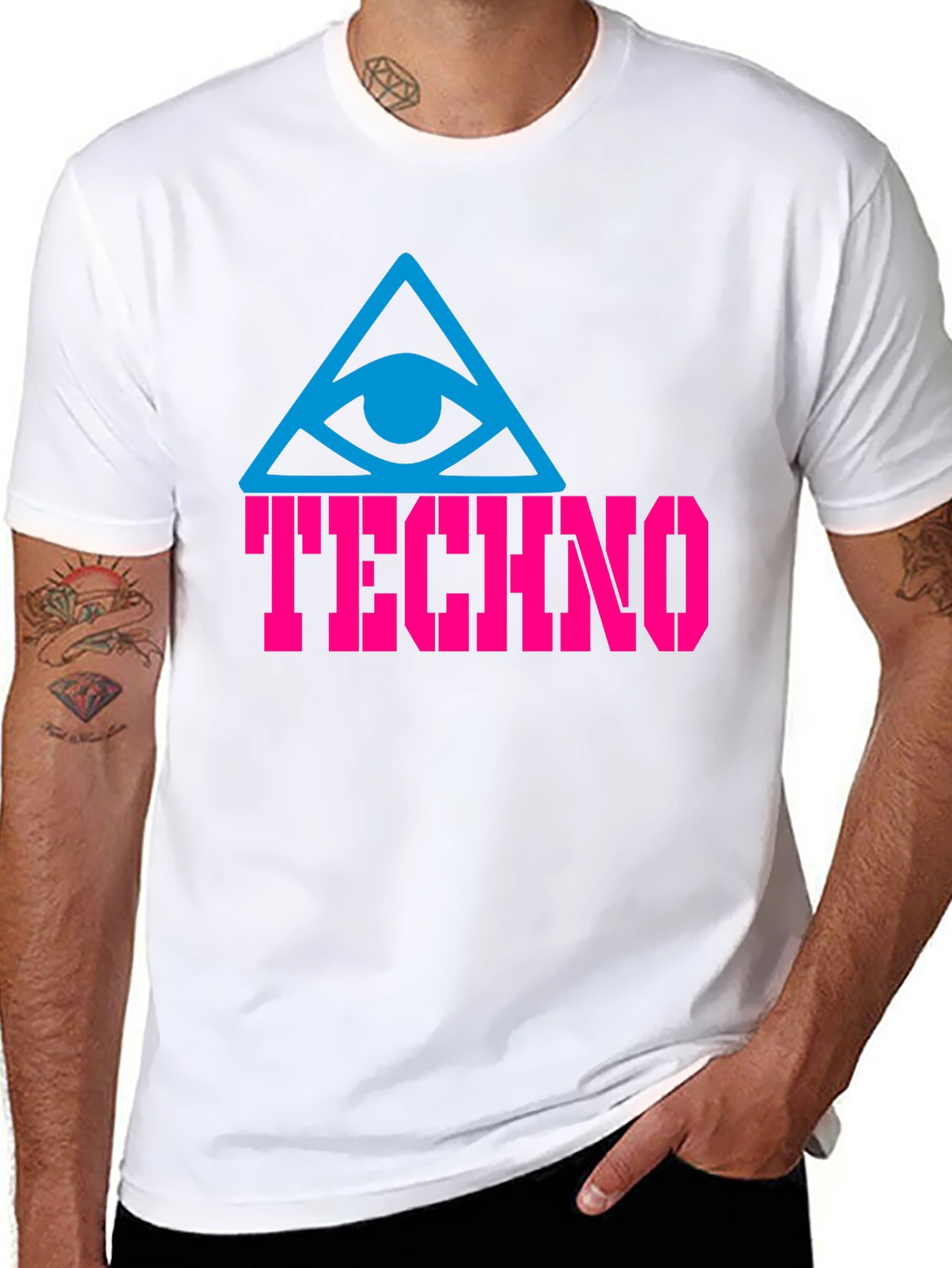 Techno Eye T-Shirt - Black Cotton Graphic Tee