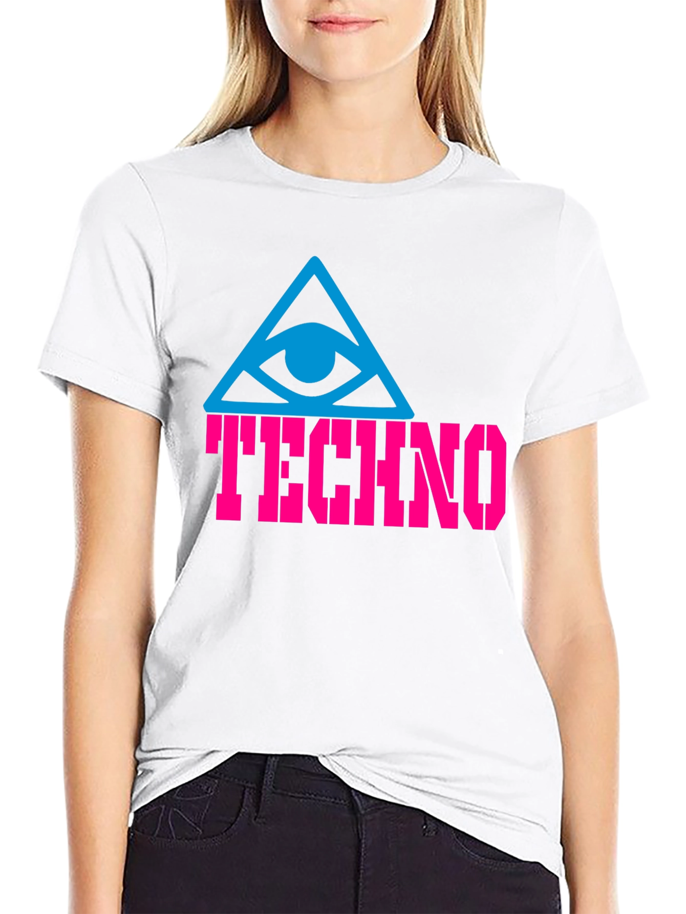 Techno Eye T-Shirt - Black Cotton Graphic Tee