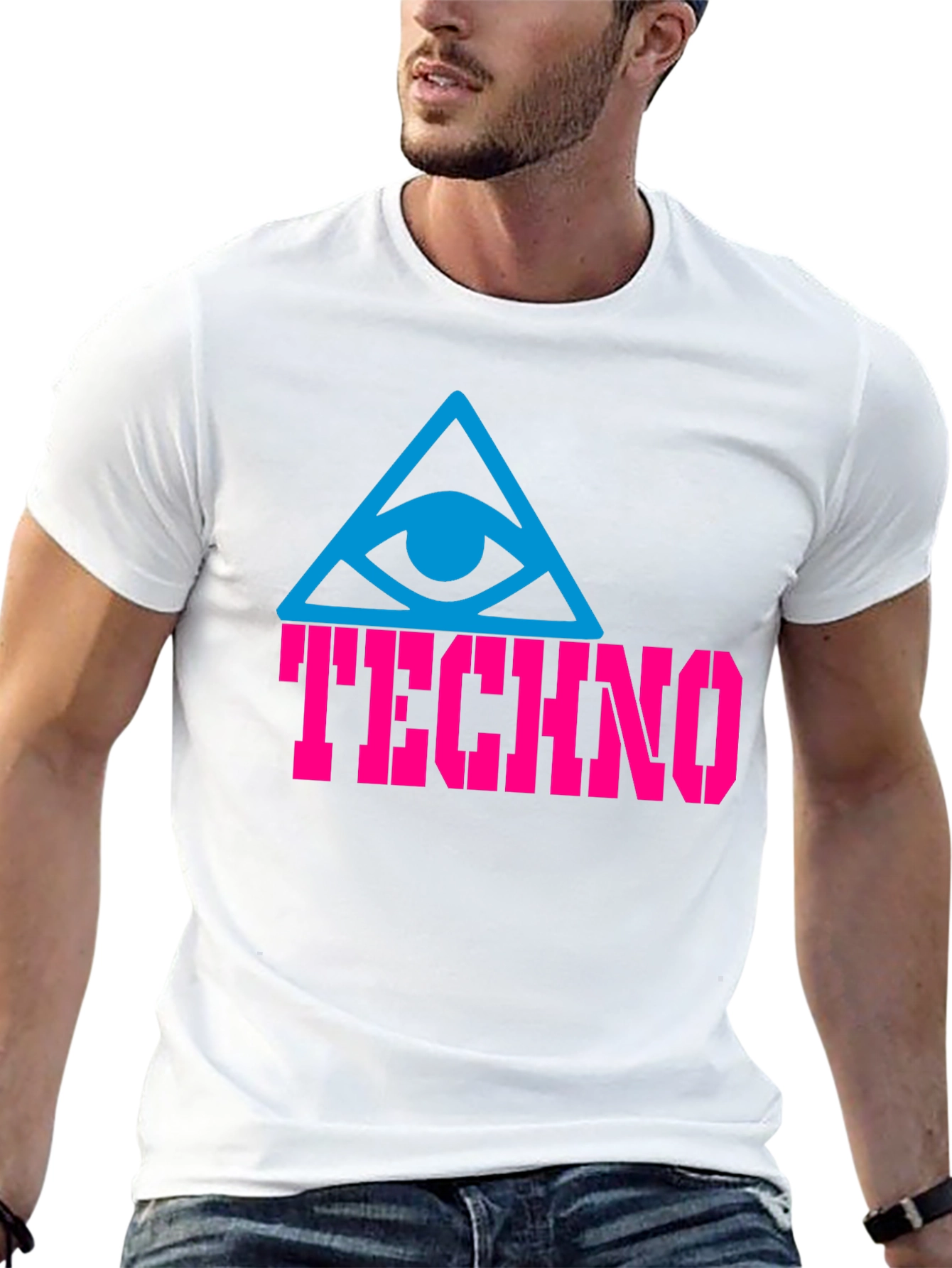 Techno Eye T-Shirt - Black Cotton Graphic Tee