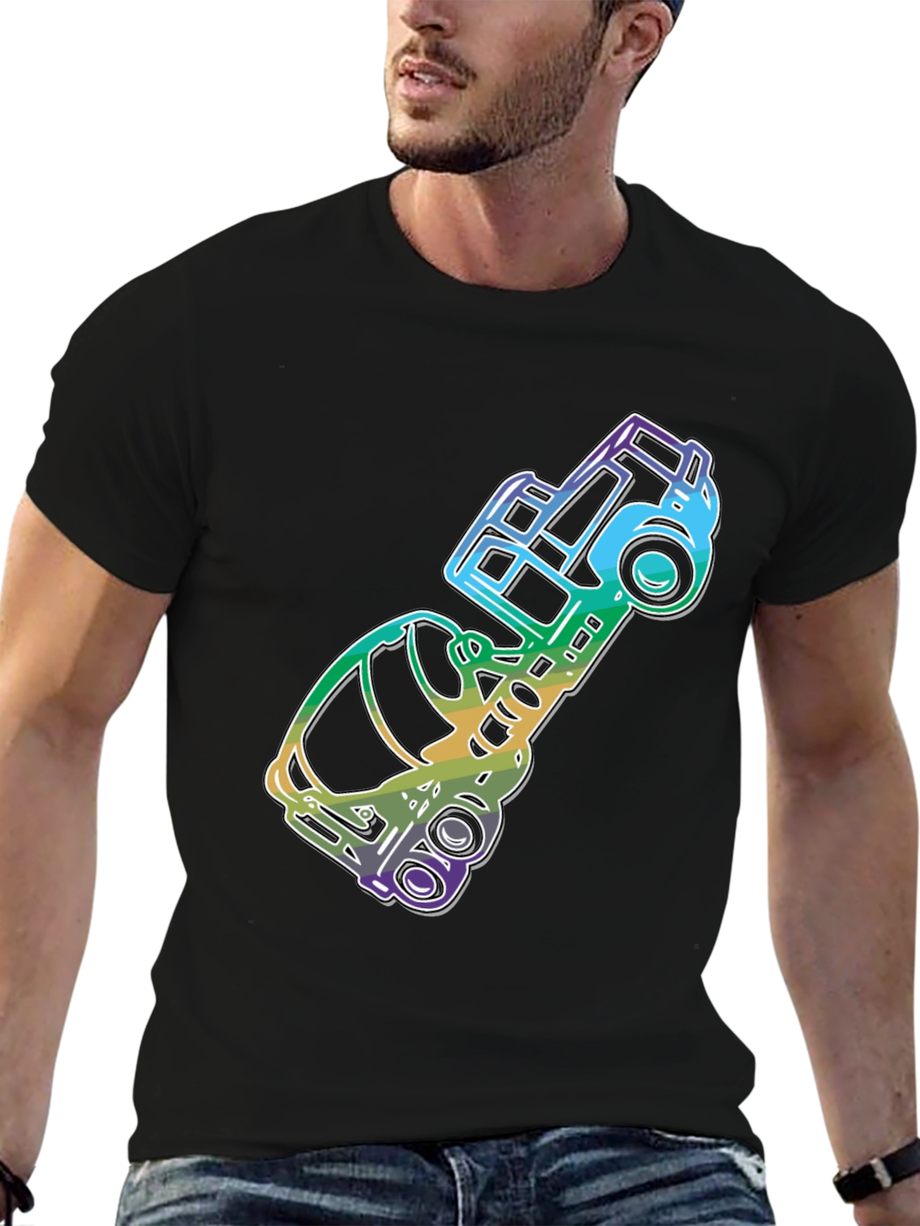 Retro Rainbow Truck Graphic Tee