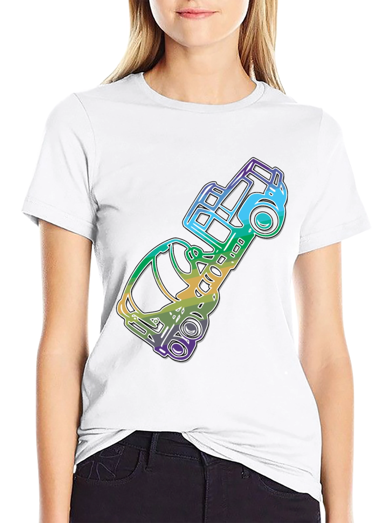 Retro Rainbow Truck Graphic Tee