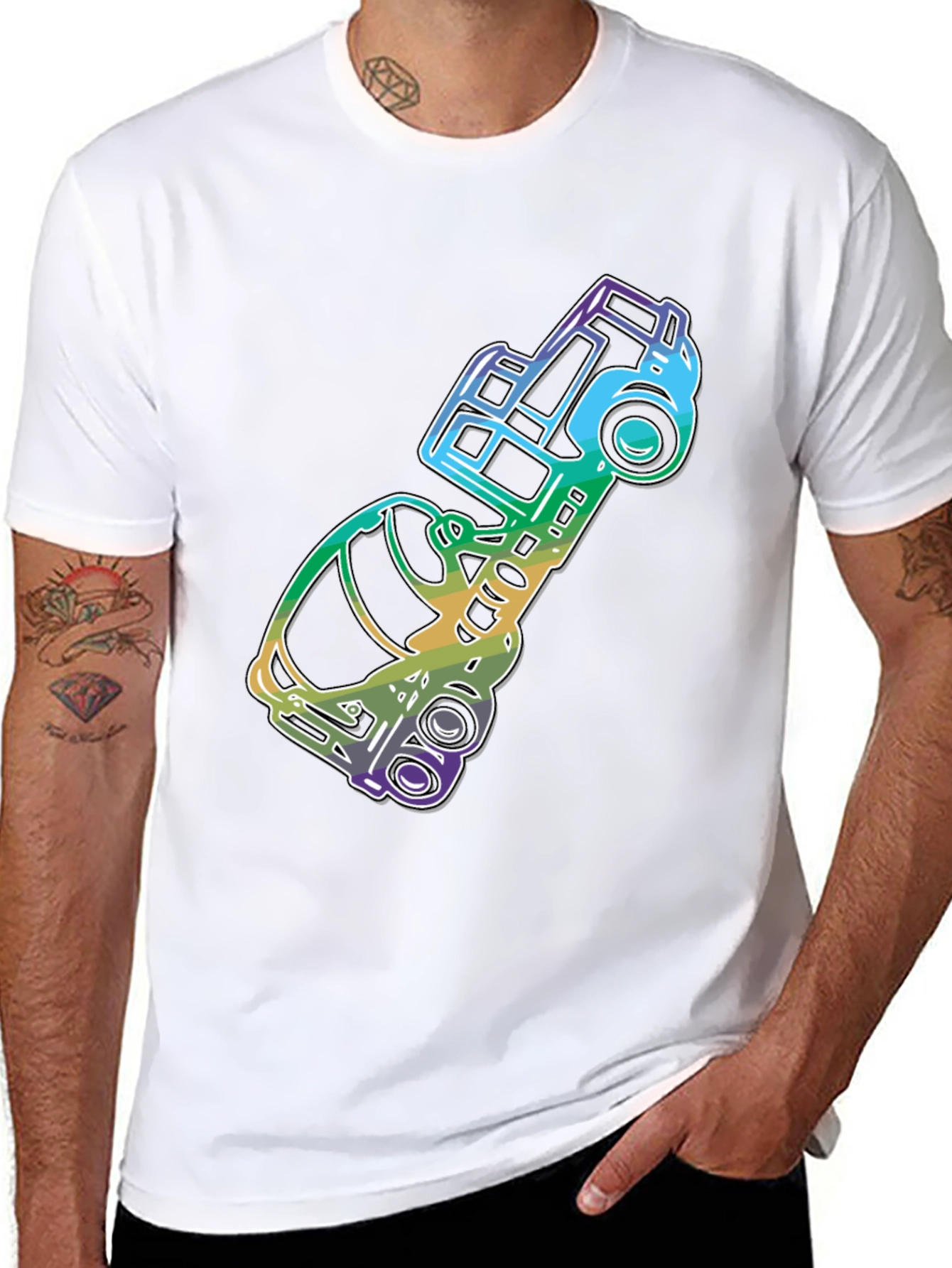 Retro Rainbow Truck Graphic Tee