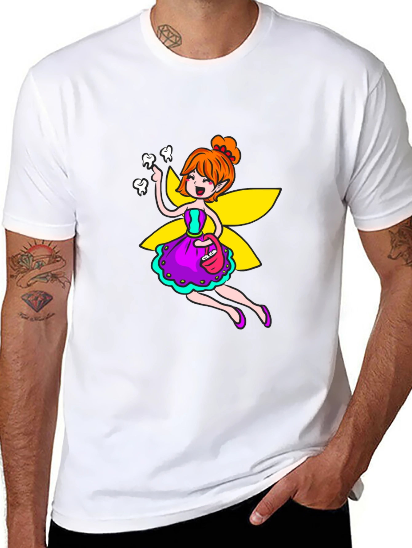 Tooth Fairy Graphic T-Shirt - Unique Cartoon Design