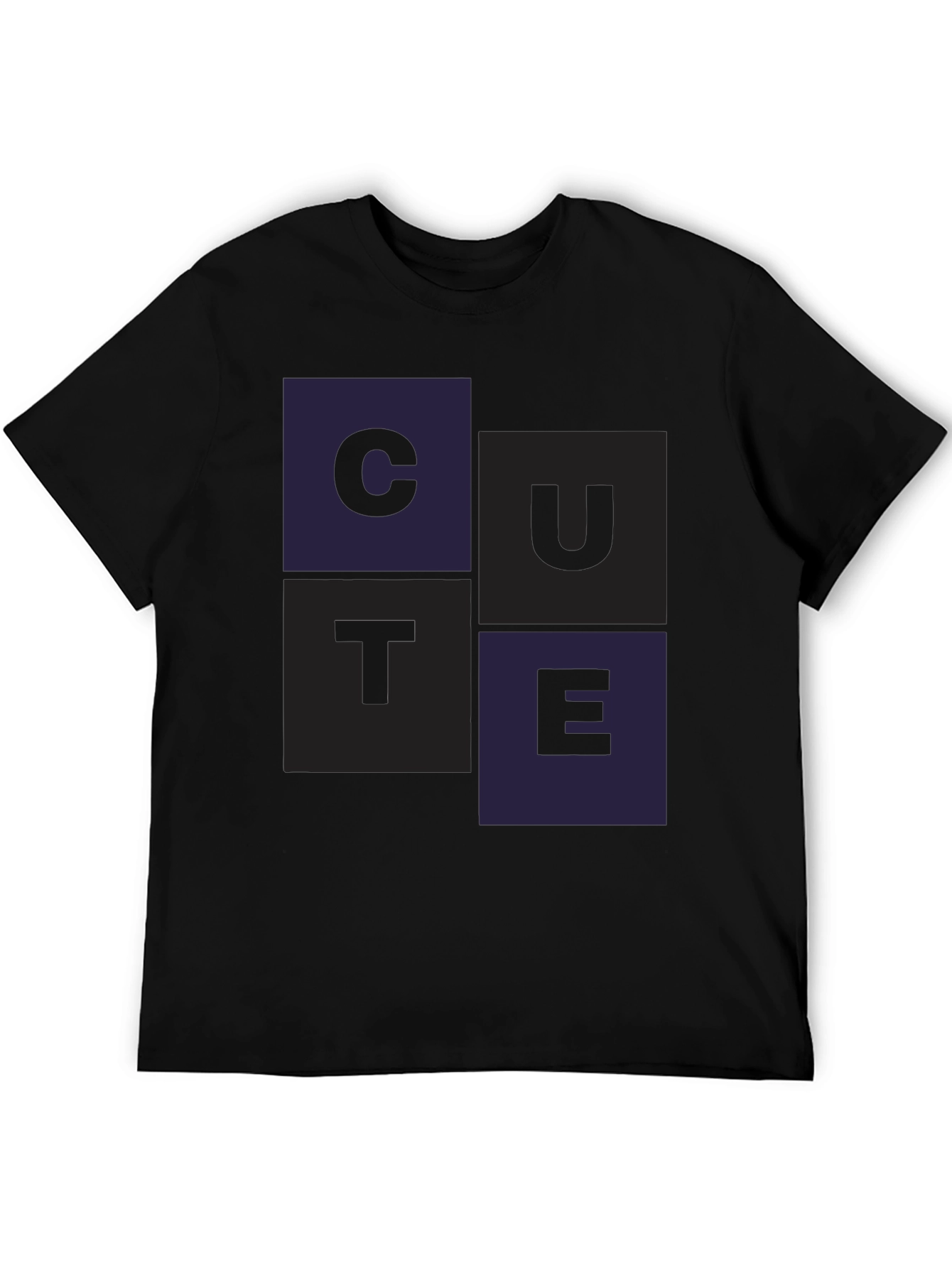 Cute Graphic Print Black T-Shirt