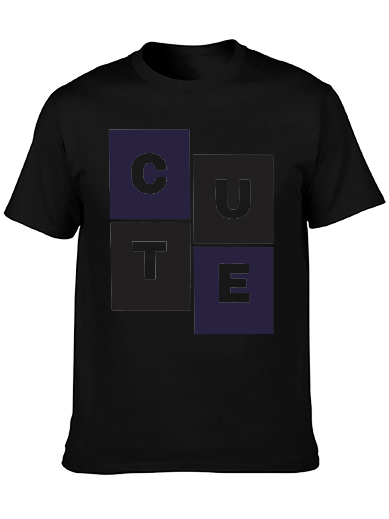 Cute Graphic Print Black T-Shirt