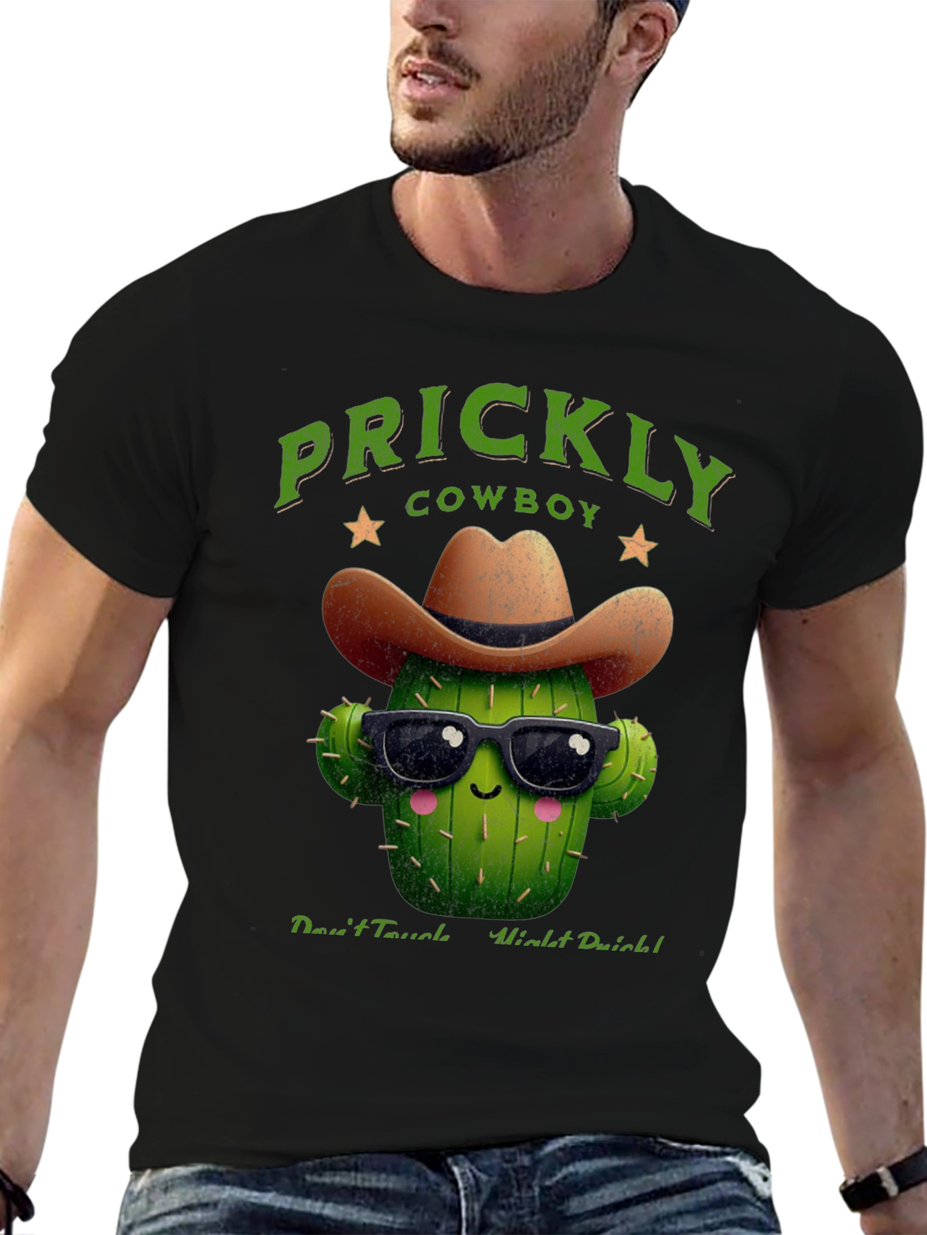 Prickly Cowboy Cactus Graphic T-Shirt