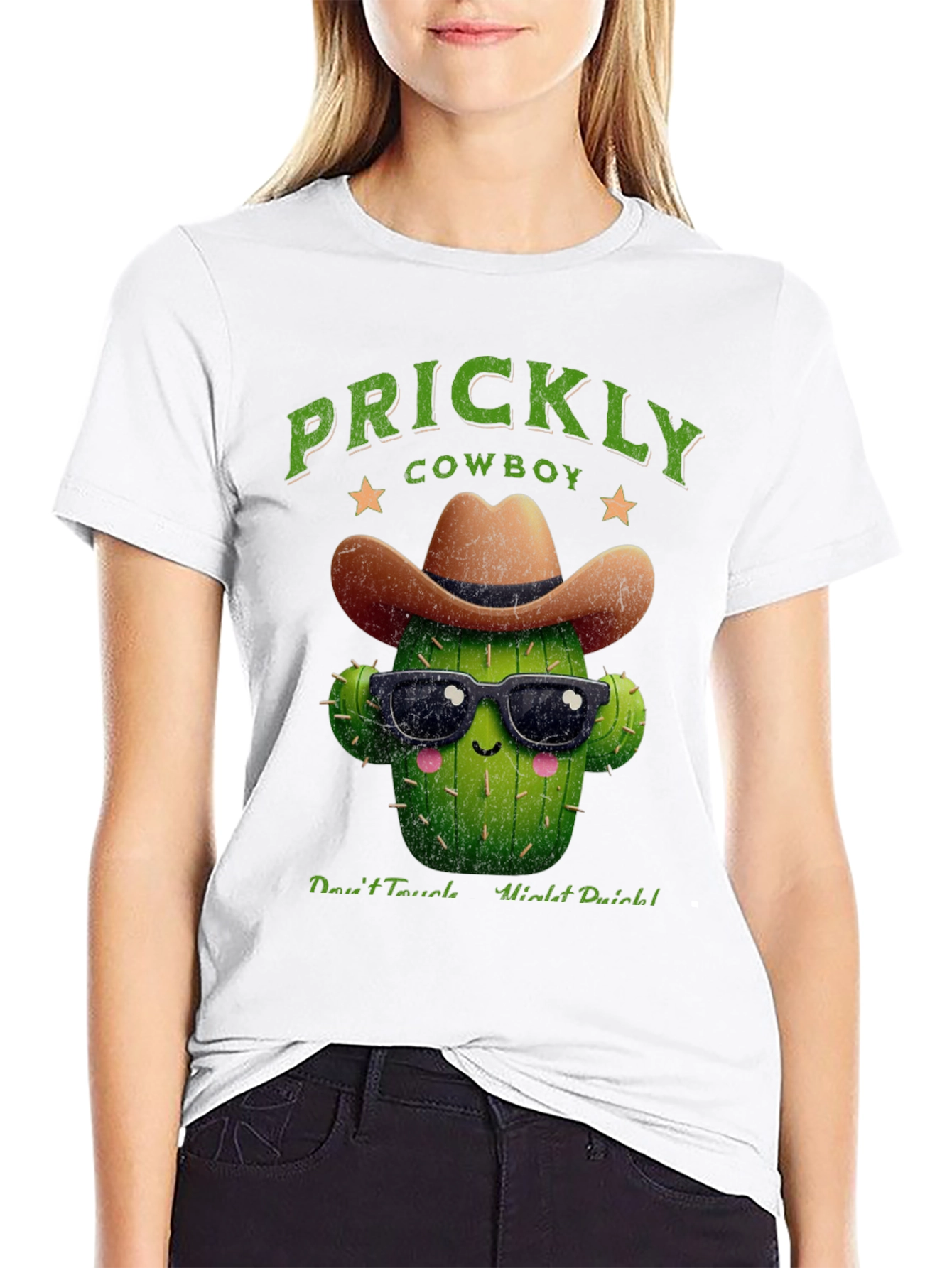 Prickly Cowboy Cactus Graphic T-Shirt