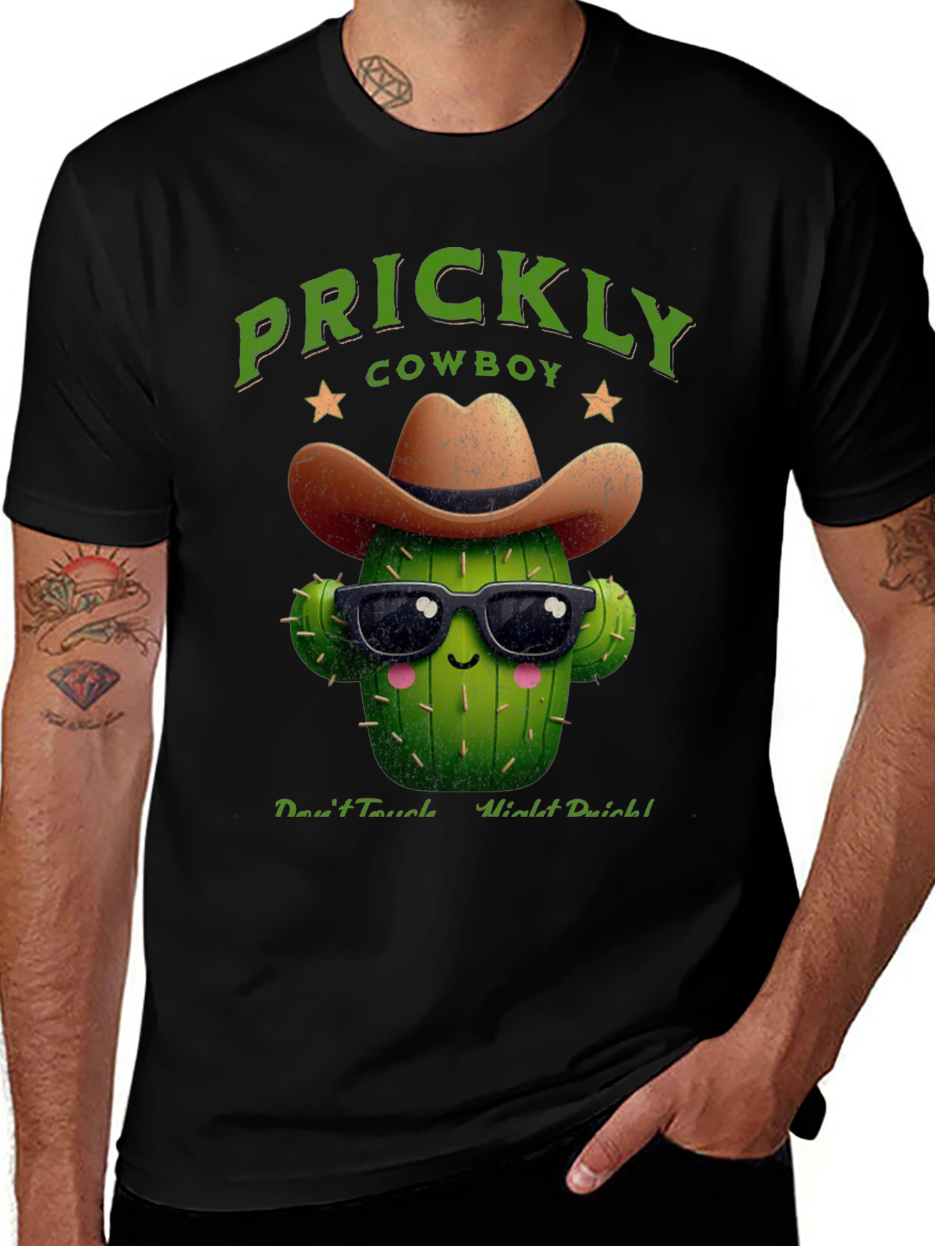 Prickly Cowboy Cactus Graphic T-Shirt