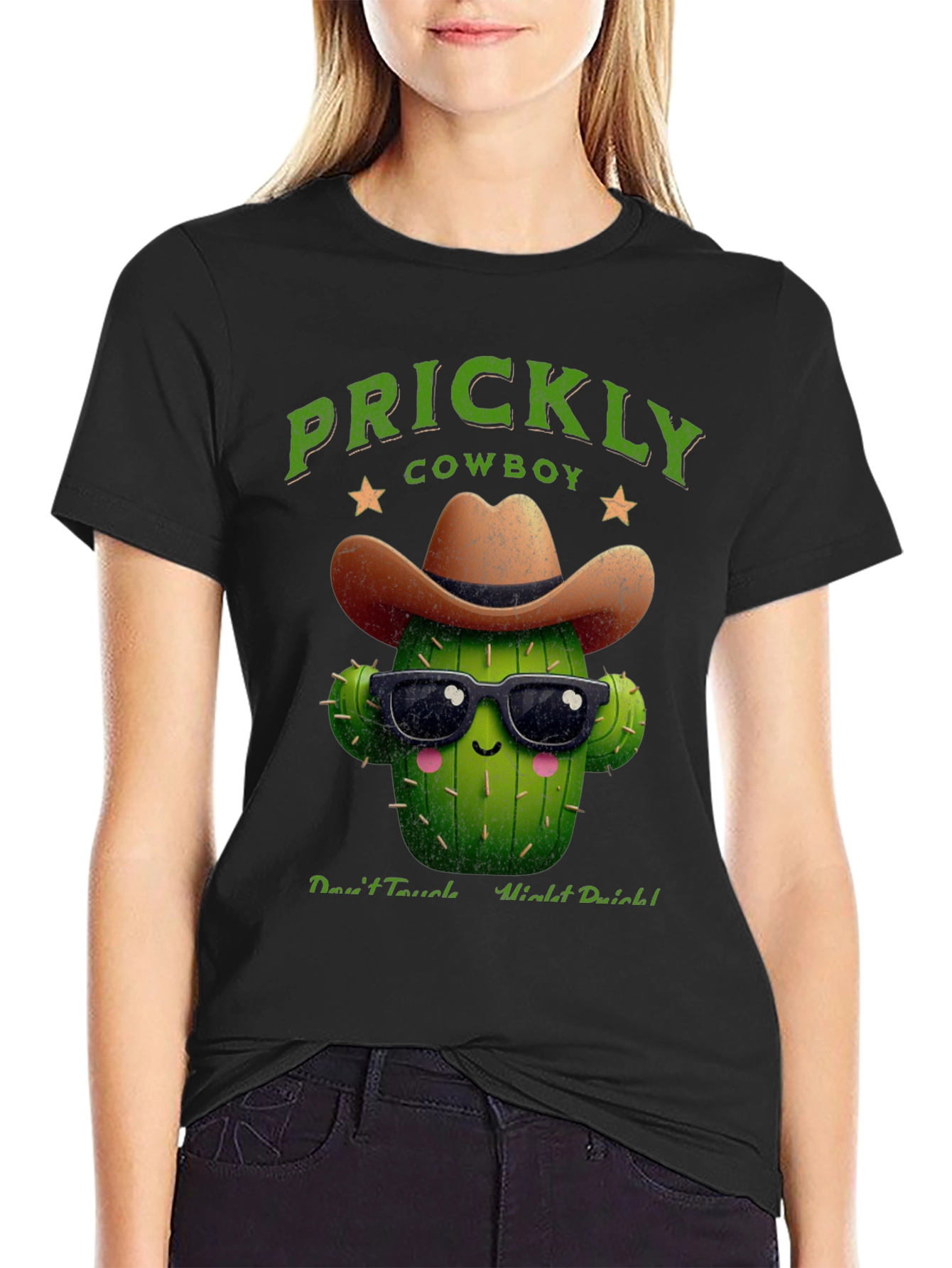 Prickly Cowboy Cactus Graphic T-Shirt