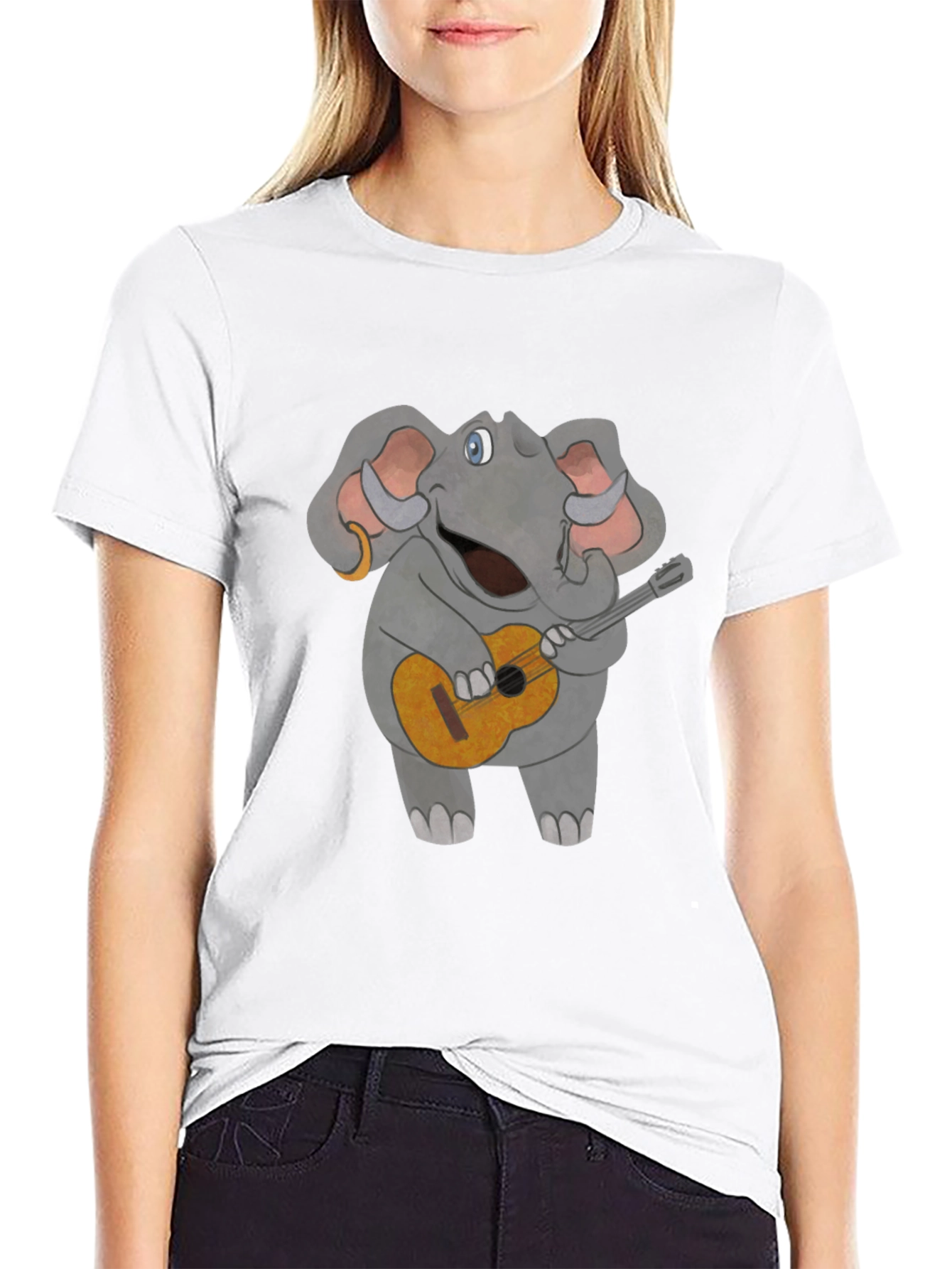Elephant Guitar Player Graphic Tee