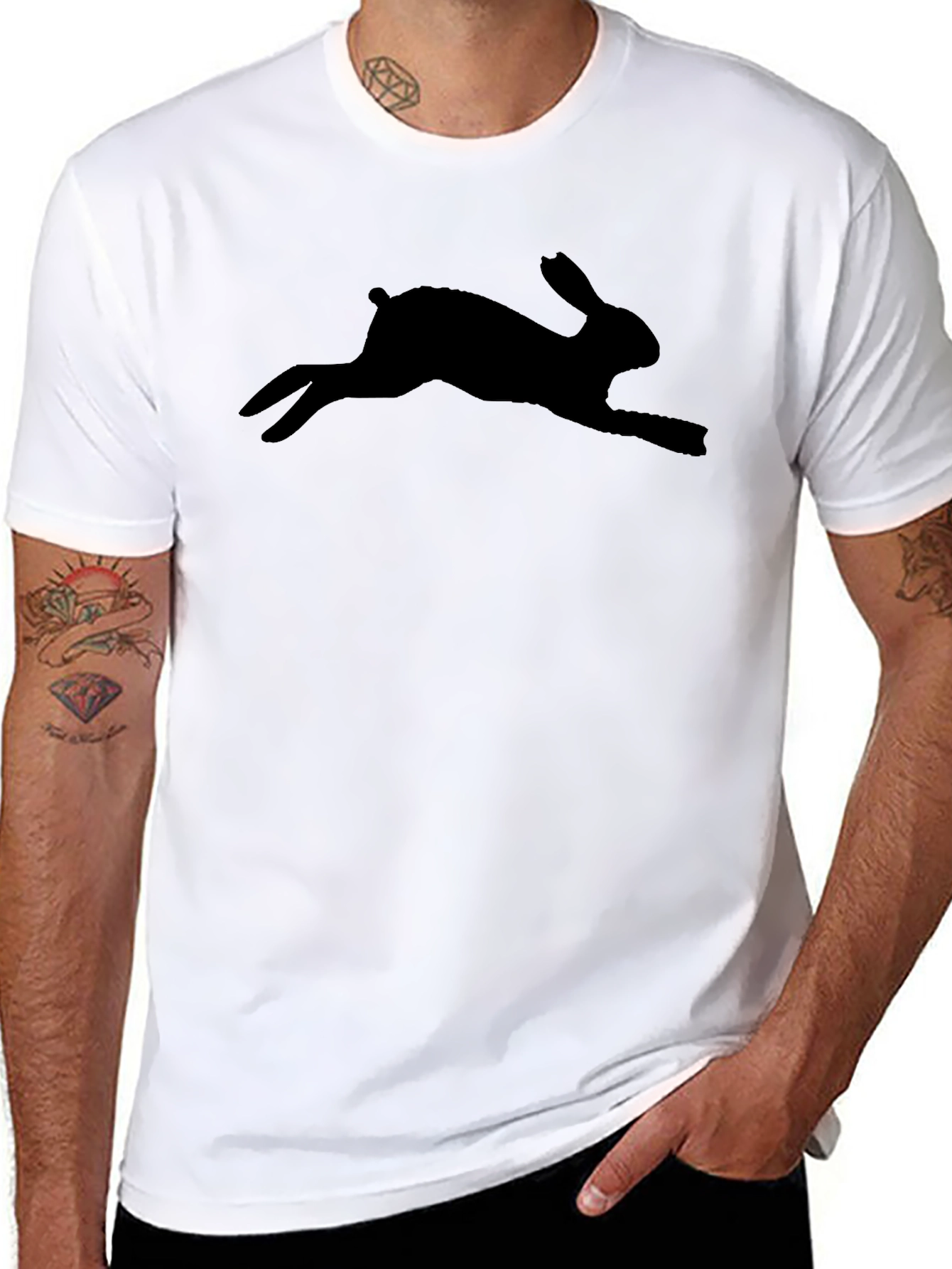 Black Rabbit Graphic Tee - Casual Comfort