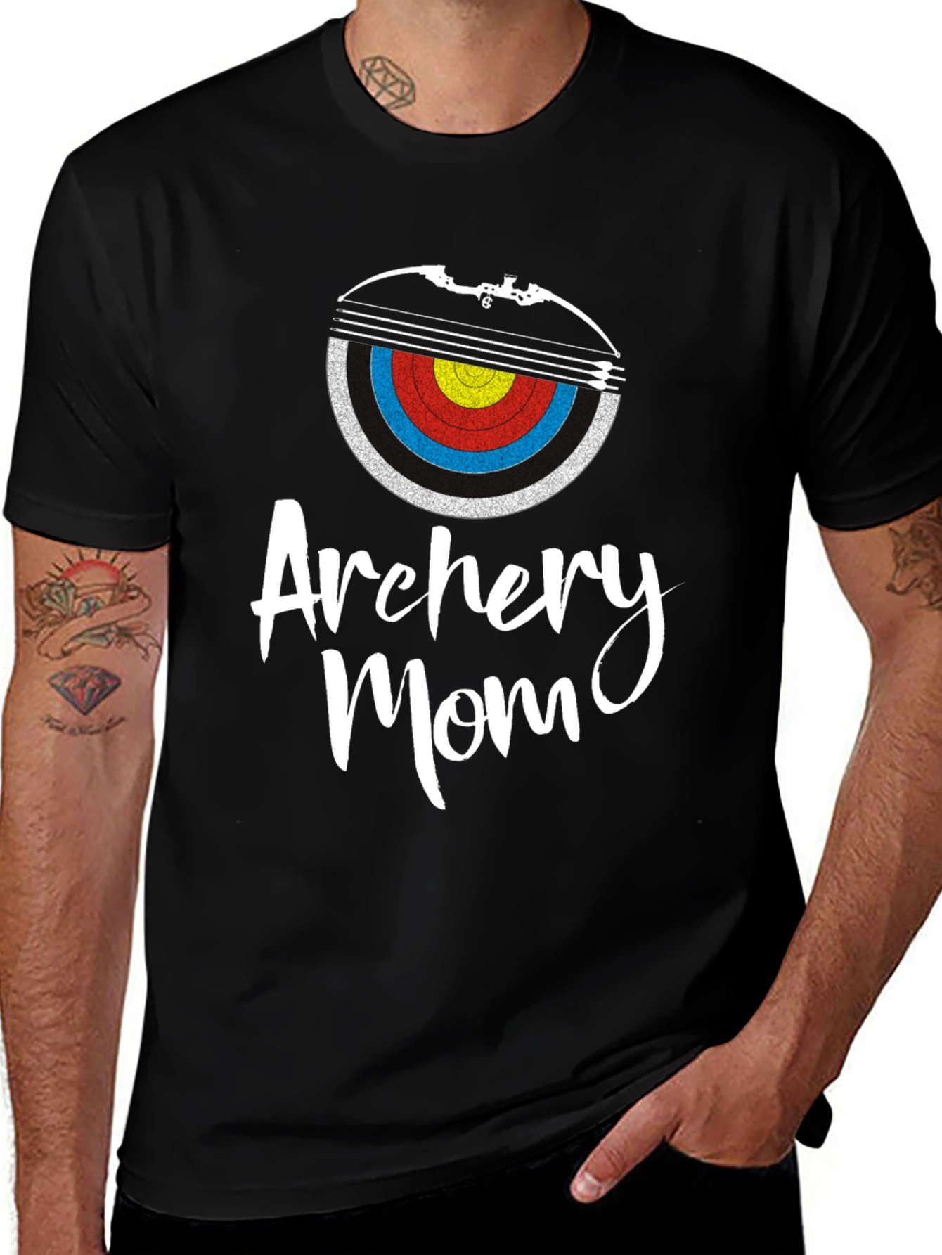 Archery Mom Graphic Tee - Black Cotton T-Shirt
