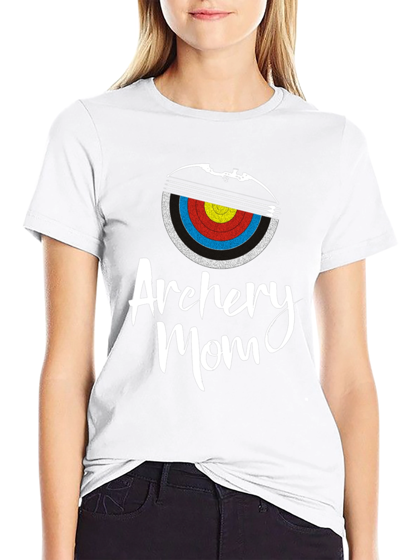 Archery Mom Graphic Tee - Black Cotton T-Shirt