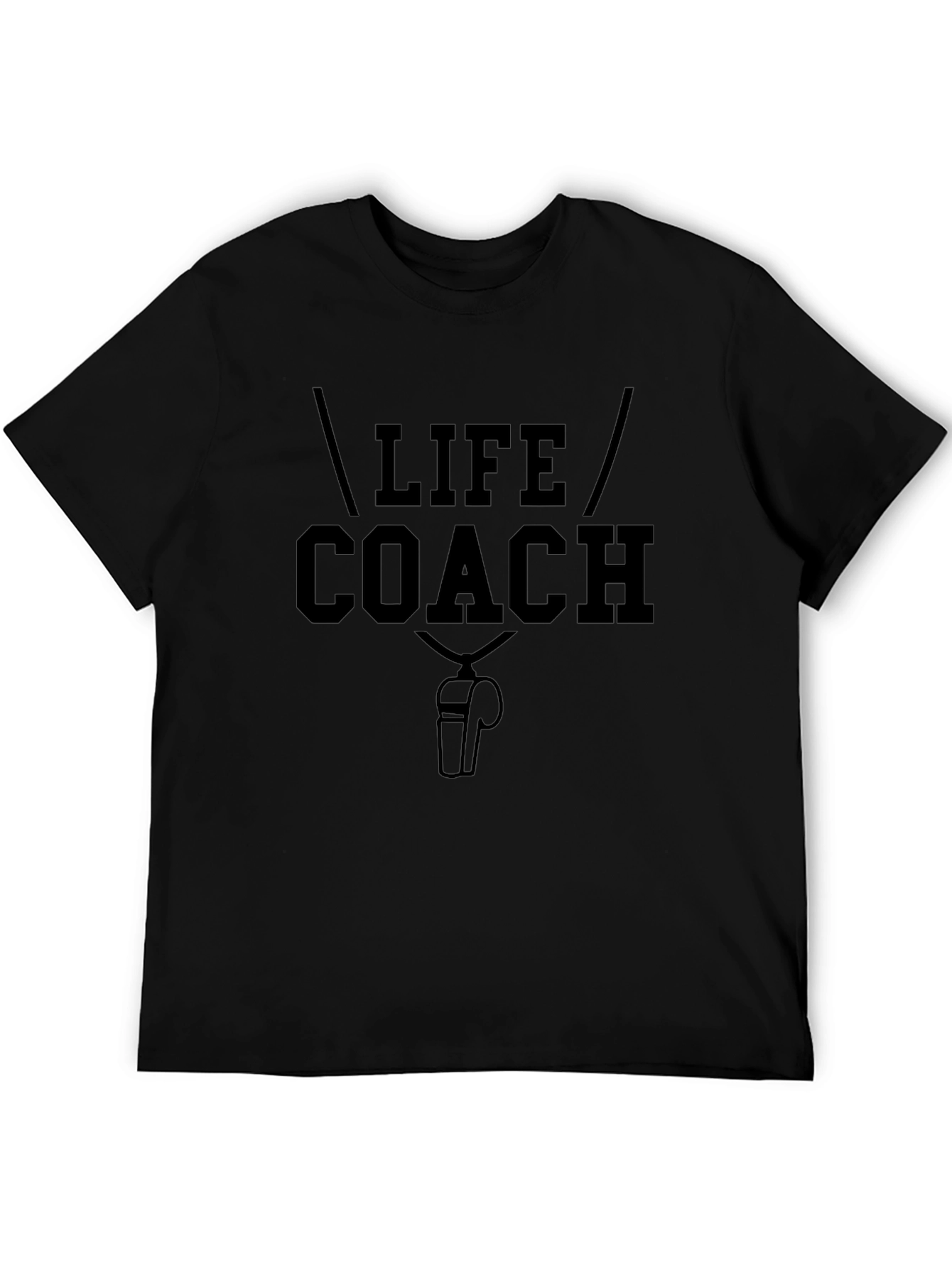 Life Coach Graphic T-Shirt - Black Crew Neck