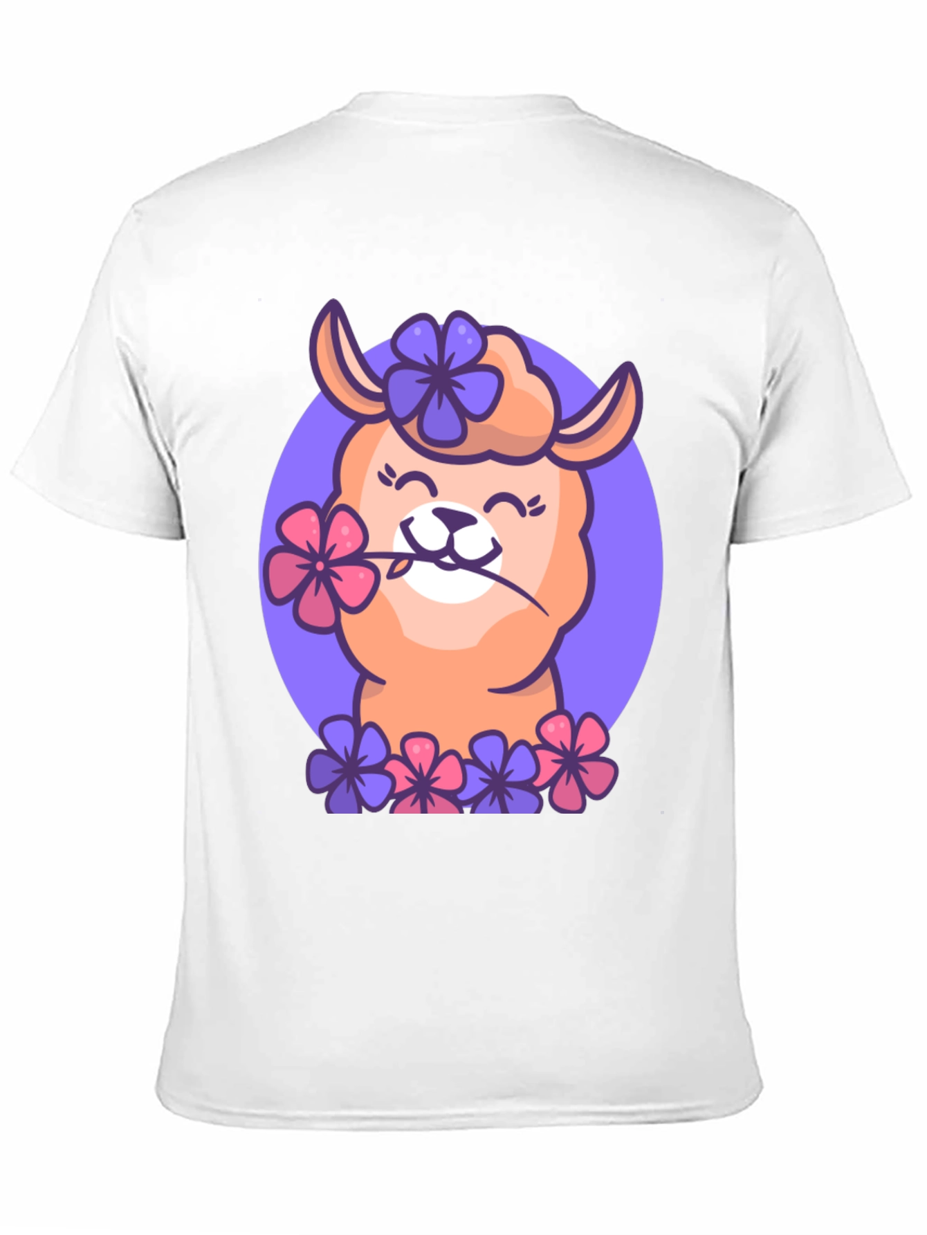 Llama Flower Power T-Shirt - Cute Cartoon Design