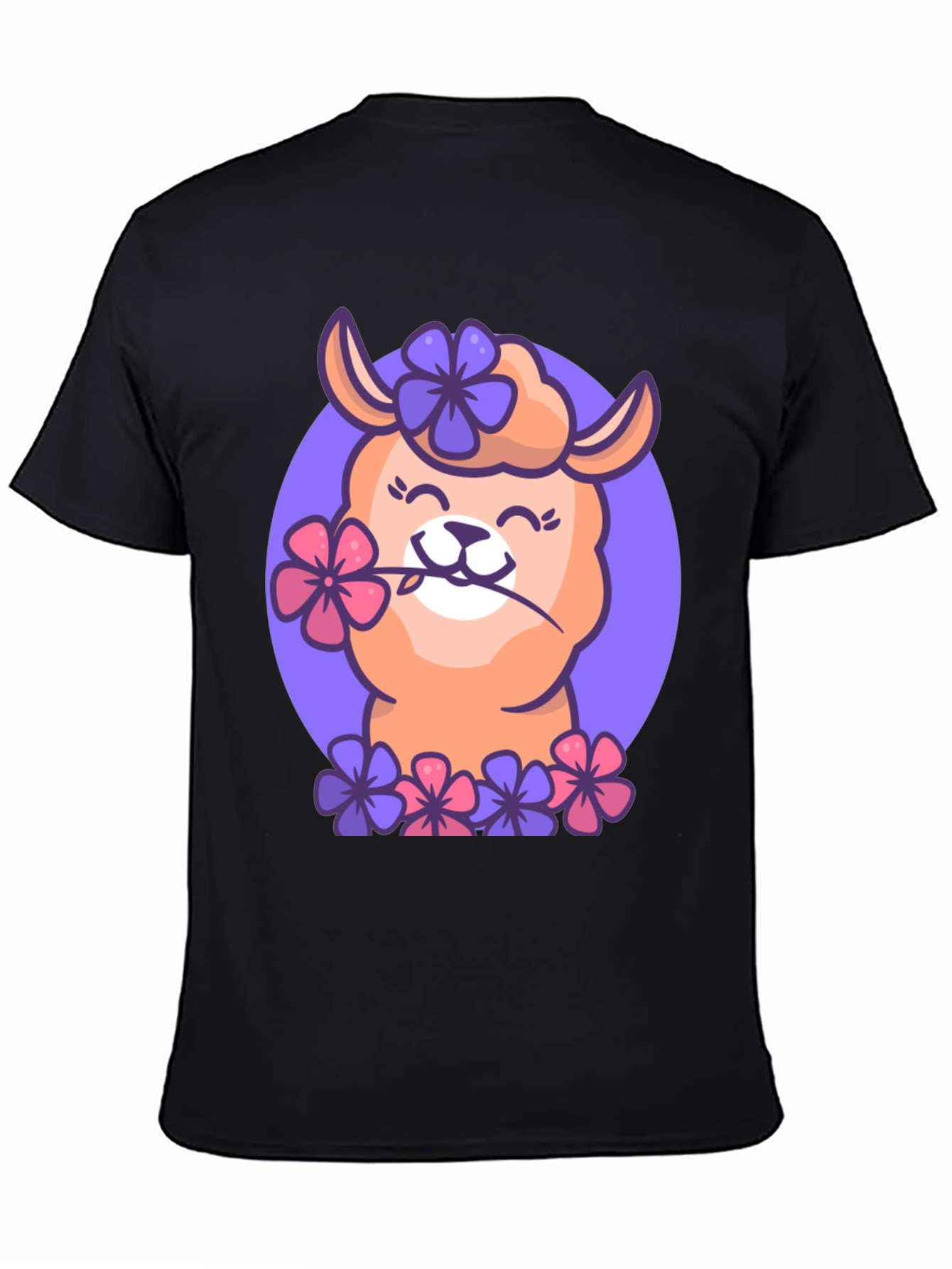 Llama Flower Power T-Shirt - Cute Cartoon Design