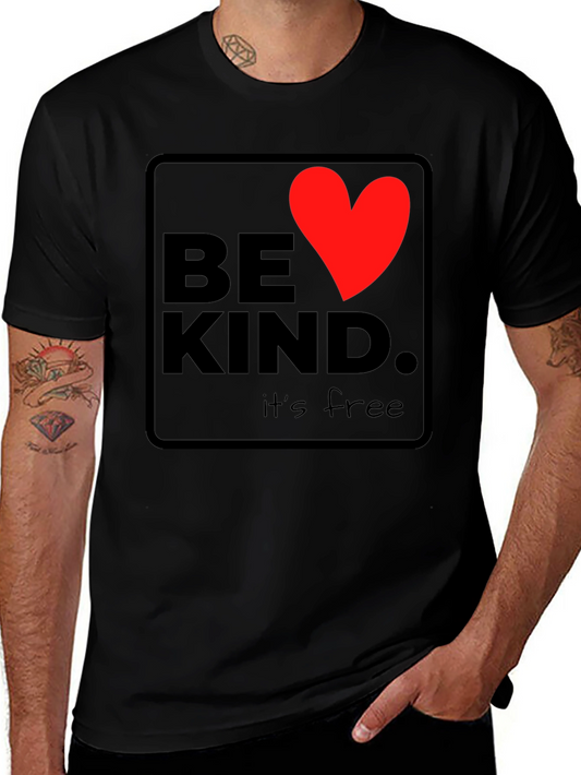Be Kind Heart Graphic Black T-Shirt