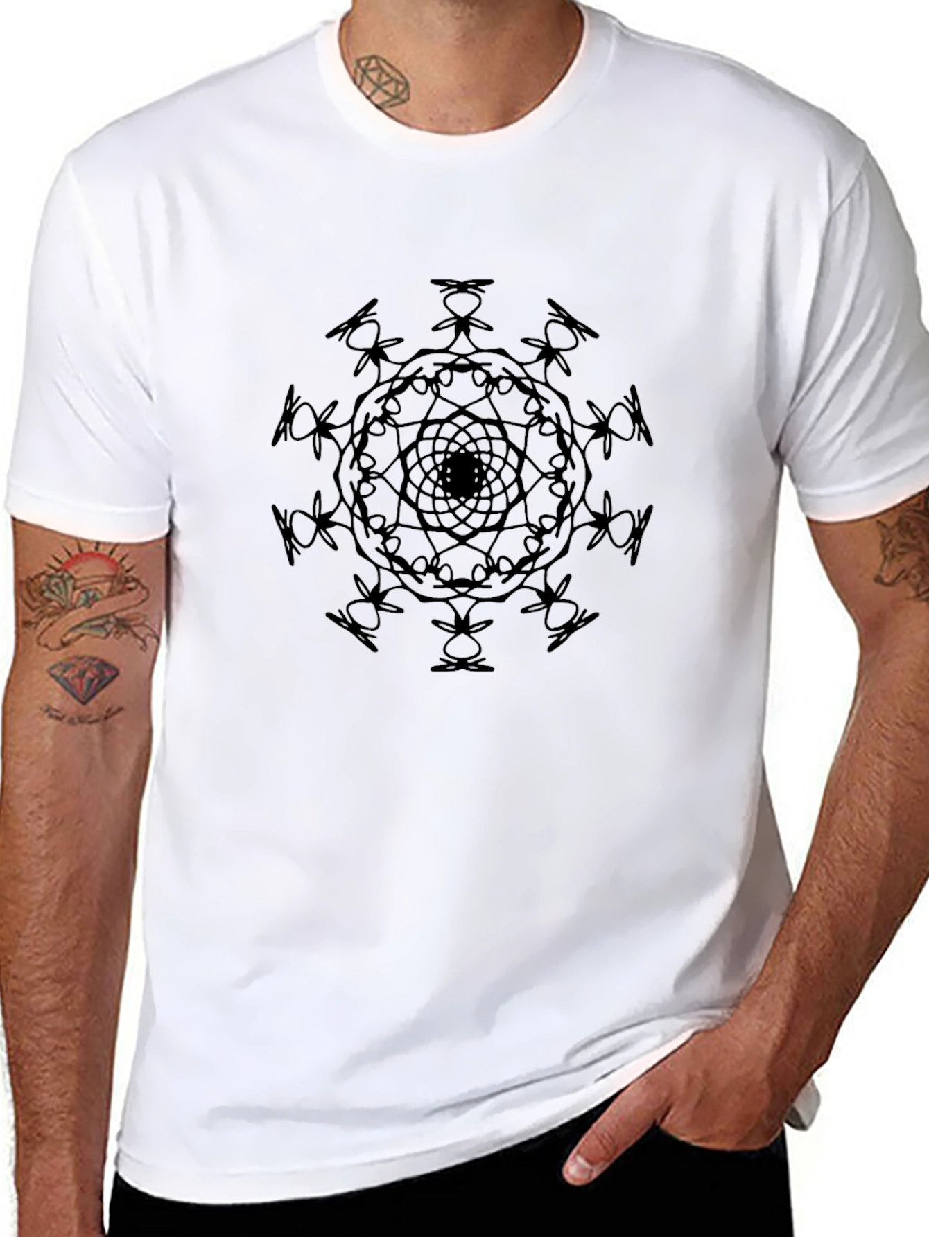Modern Mandala Graphic Black T-Shirt