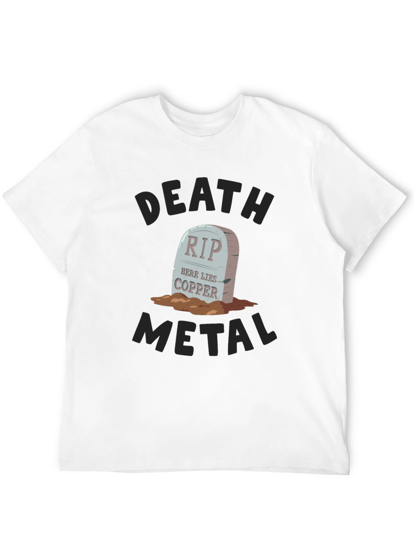 Death Metal RIP Copper Grave Humor Graphic T-Shirt