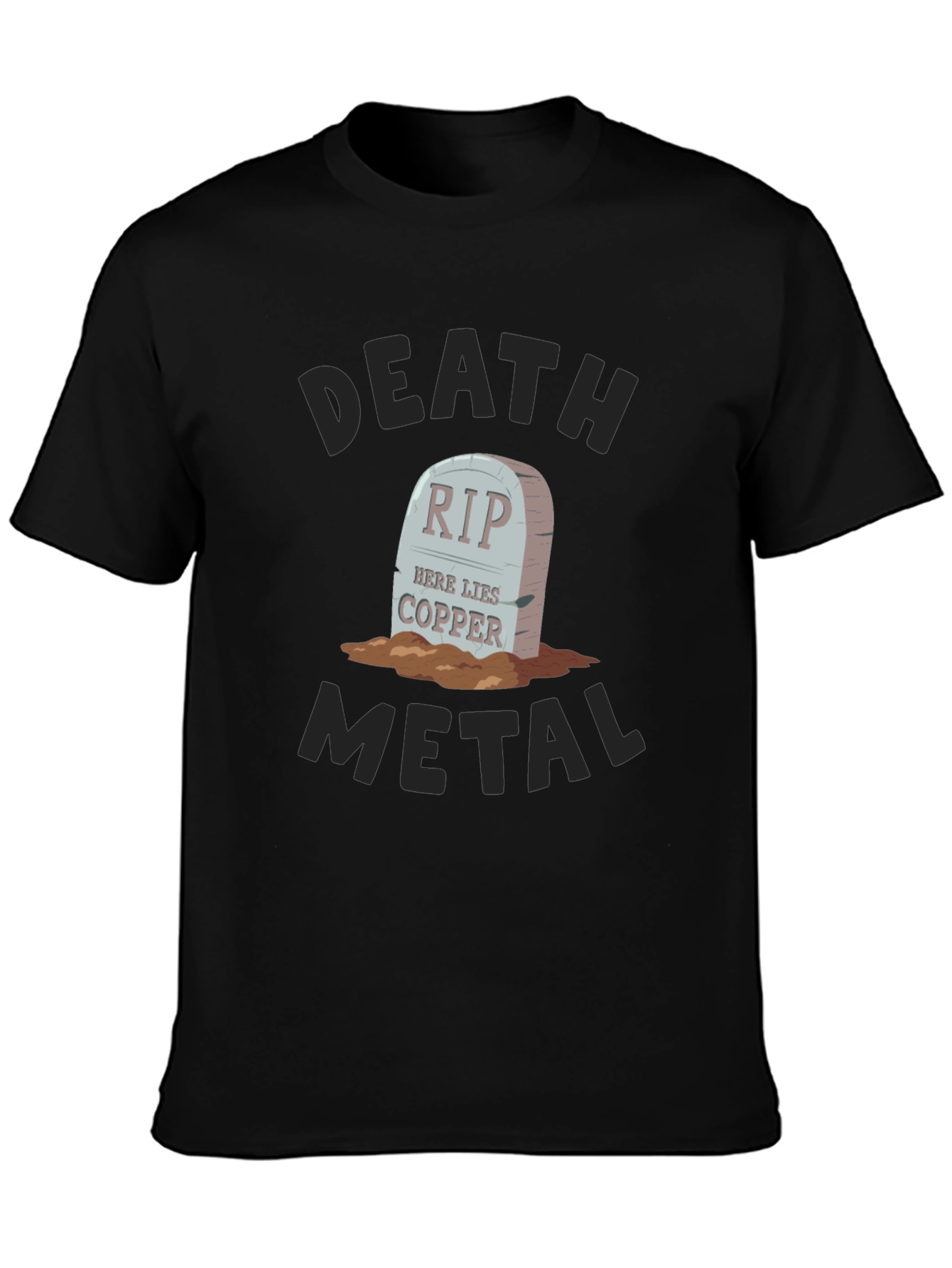 Death Metal RIP Copper Grave Humor Graphic T-Shirt