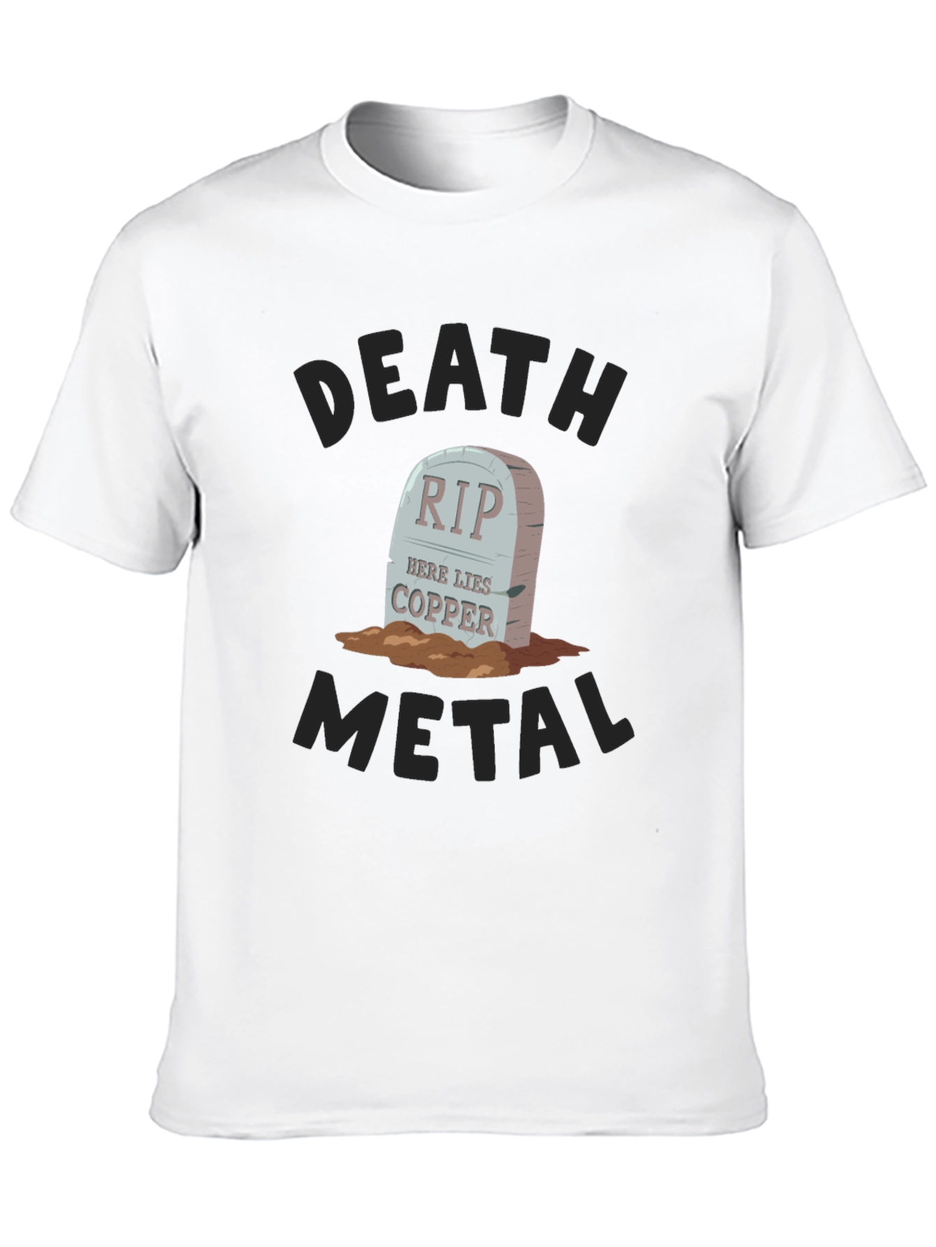 Death Metal RIP Copper Grave Humor Graphic T-Shirt