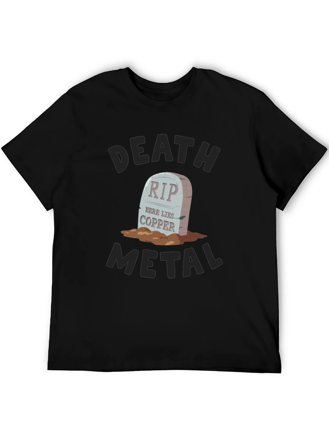 Death Metal RIP Copper Grave Humor Graphic T-Shirt