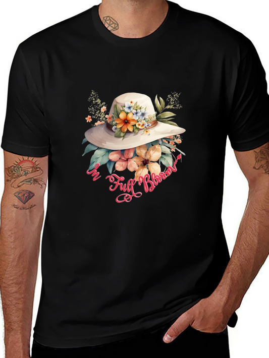 Floral Hat Graphic Tee - In Full Bloom Design