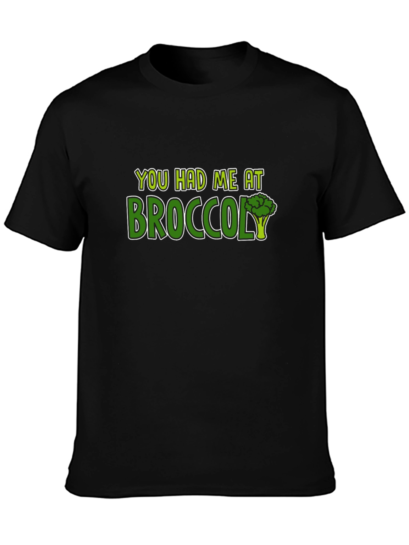 You Had Me at Broccoli Graphic Tee - Black