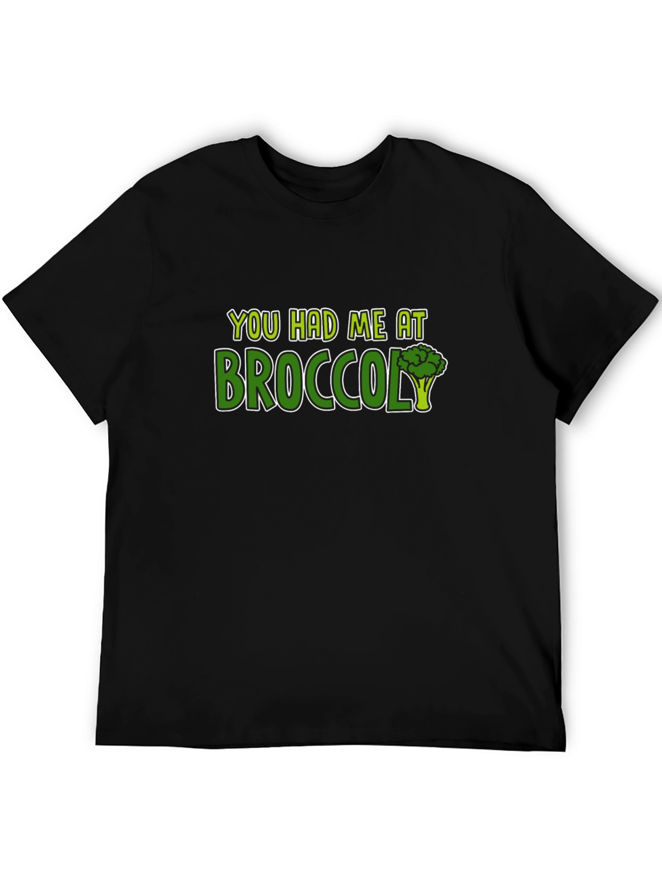 You Had Me at Broccoli Graphic Tee - Black