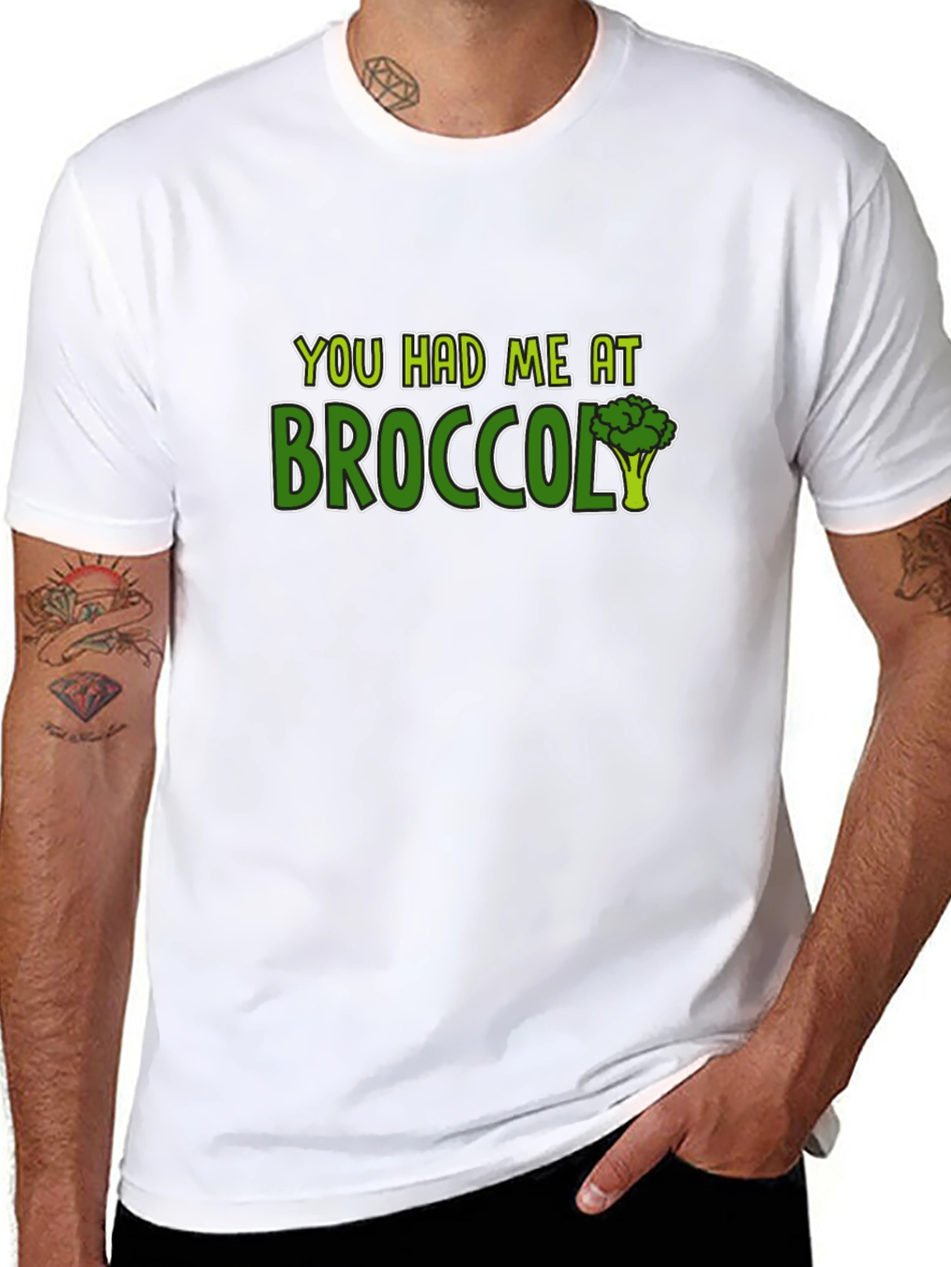 You Had Me at Broccoli Graphic Tee - Black